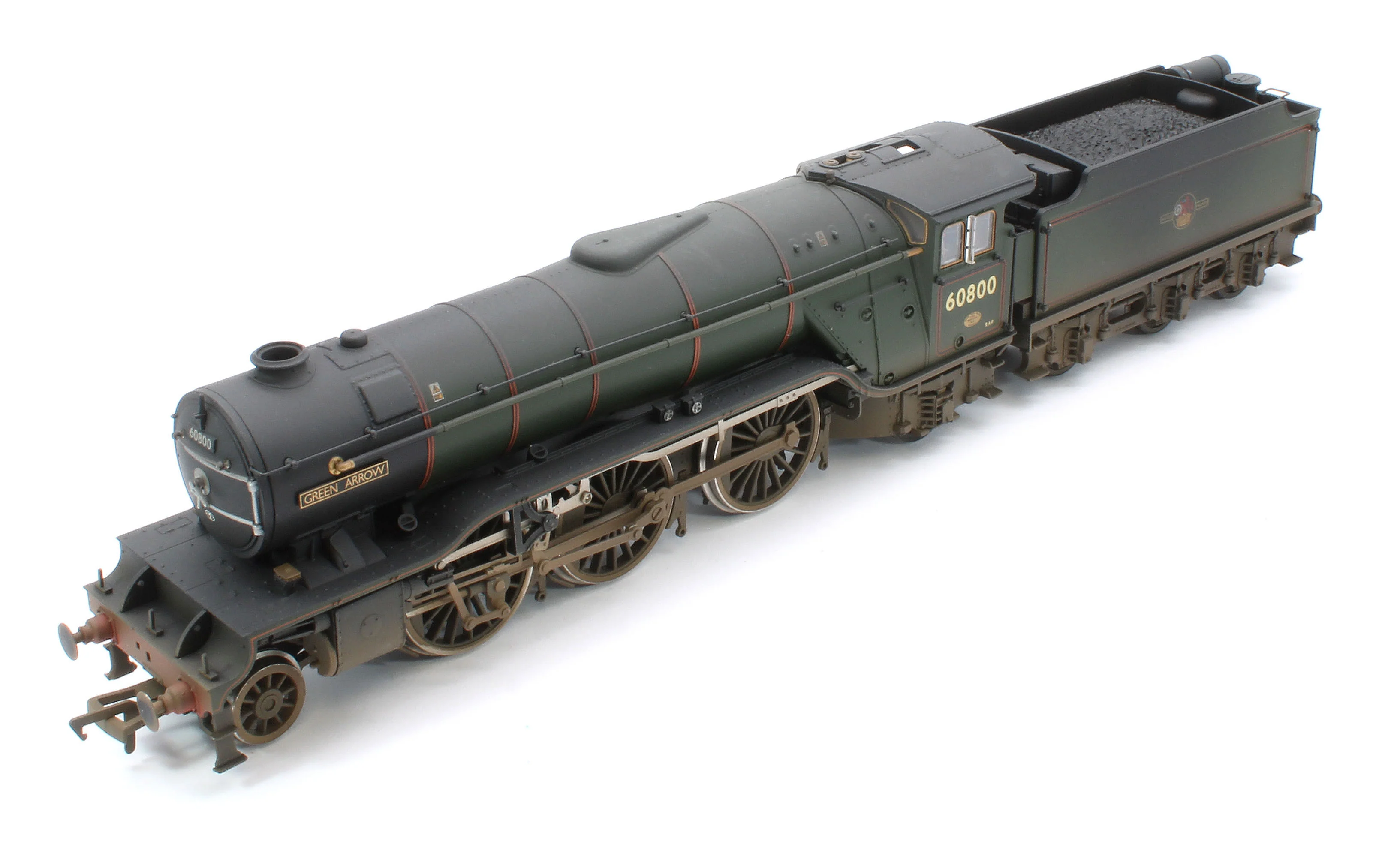 35-205NRMSFW Bespoke Weathered 'Green Arrow' BR Lined Green (Late Crest) Class V2 2-6-2 No.60800 Steam Locomotive - DCC Sound - Image 12