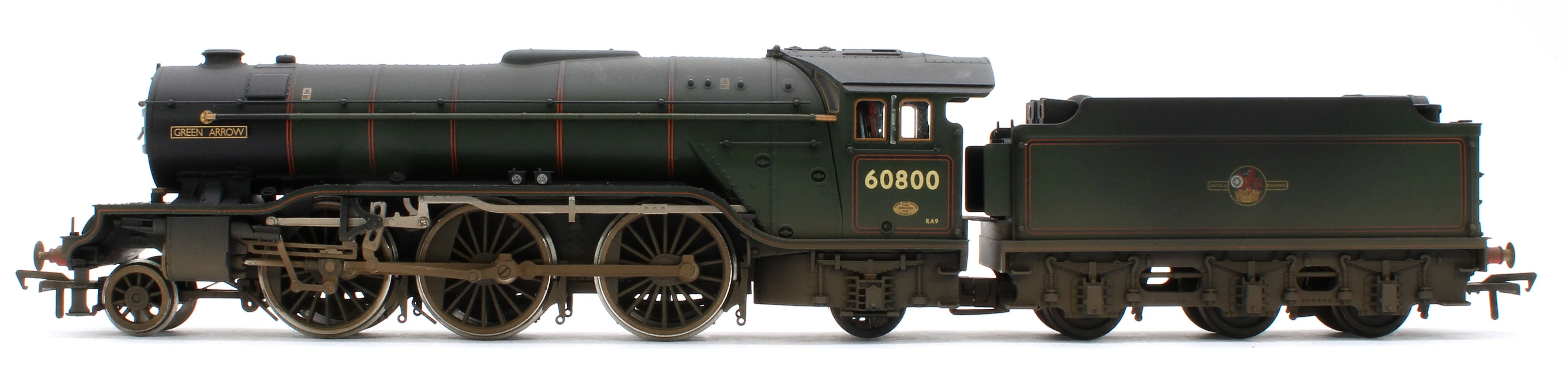 35-205NRMSFW Bespoke Weathered 'Green Arrow' BR Lined Green (Late Crest) Class V2 2-6-2 No.60800 Steam Locomotive - DCC Sound - Image 2