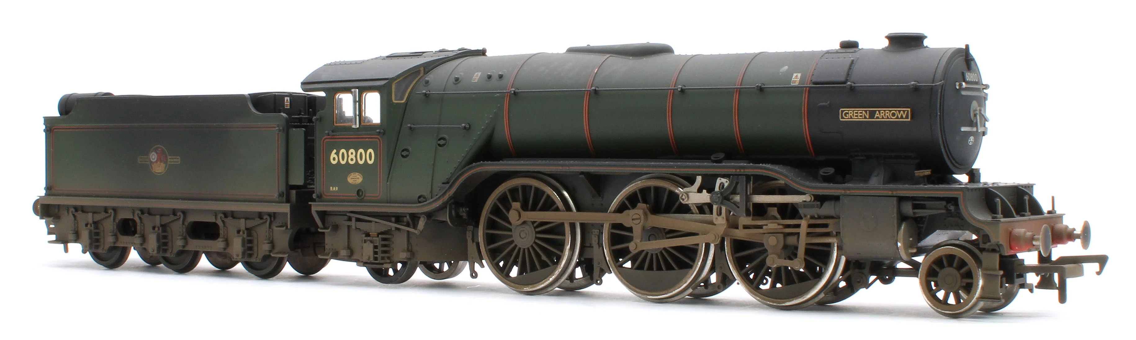 35-205NRMSFW Bespoke Weathered 'Green Arrow' BR Lined Green (Late Crest) Class V2 2-6-2 No.60800 Steam Locomotive - DCC Sound - Image 6