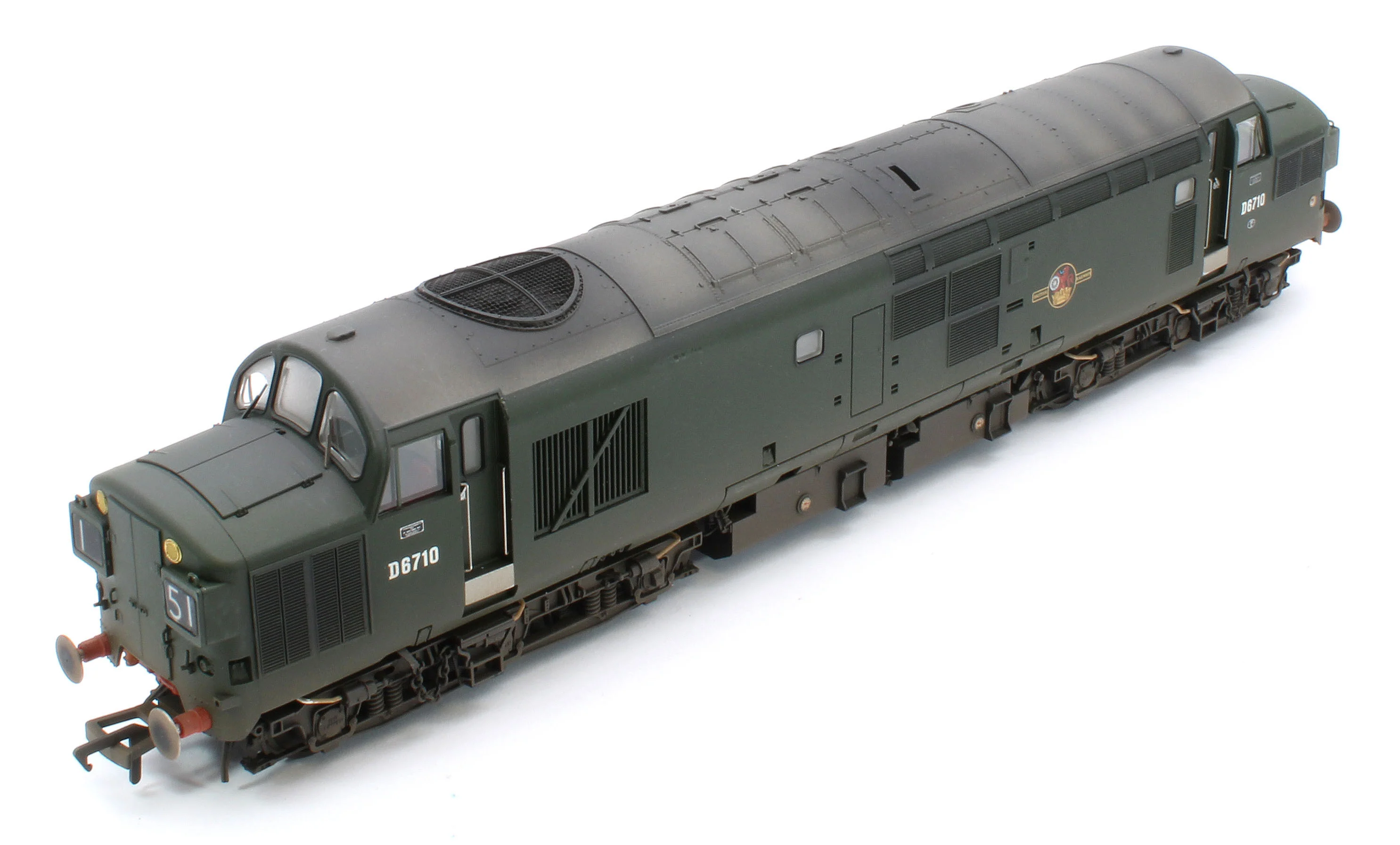 35-302W Bespoke Weathered Class 37/0 Split Headcode D6710 BR Green (Late Crest) Diesel Locomotive - Image 13