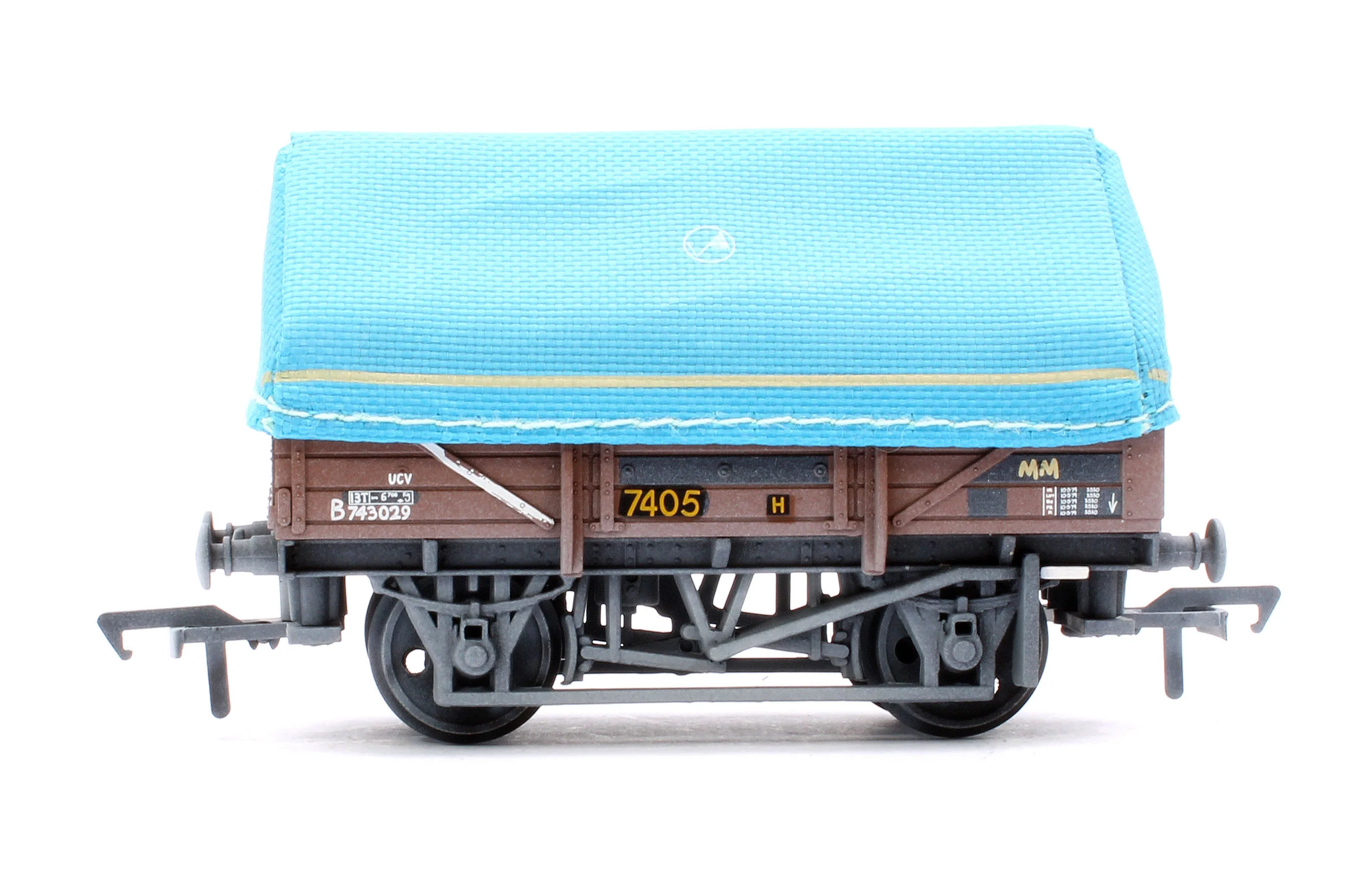 33-085D 5 Plank China Clay Wagon BR Bauxite (TOPS) With Hood B743029 - Weathered - Image 2