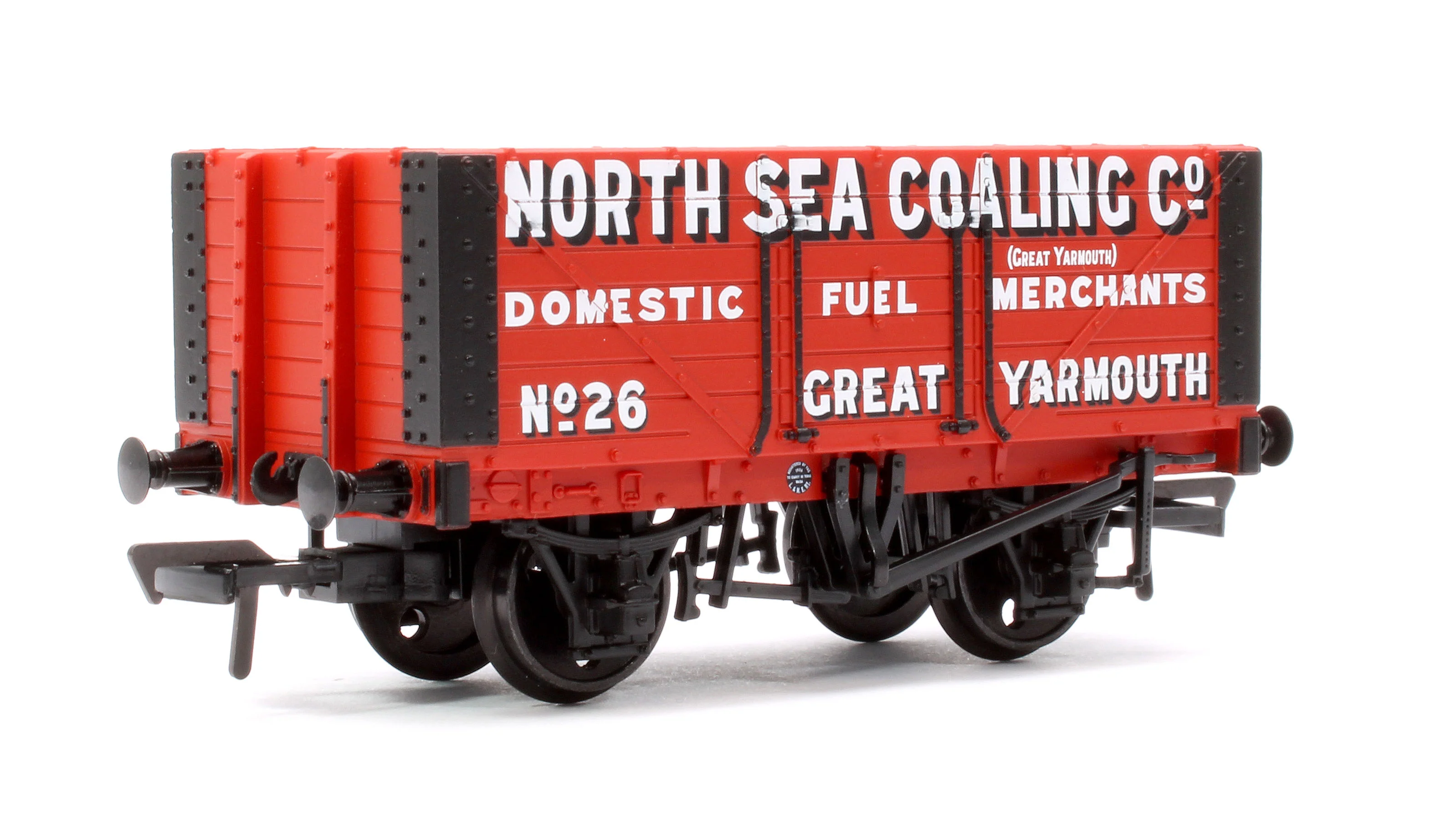 37-112A 7 Plank Fixed End Wagon 'North Sea Coaling Co.' Red No.26 - Image 3