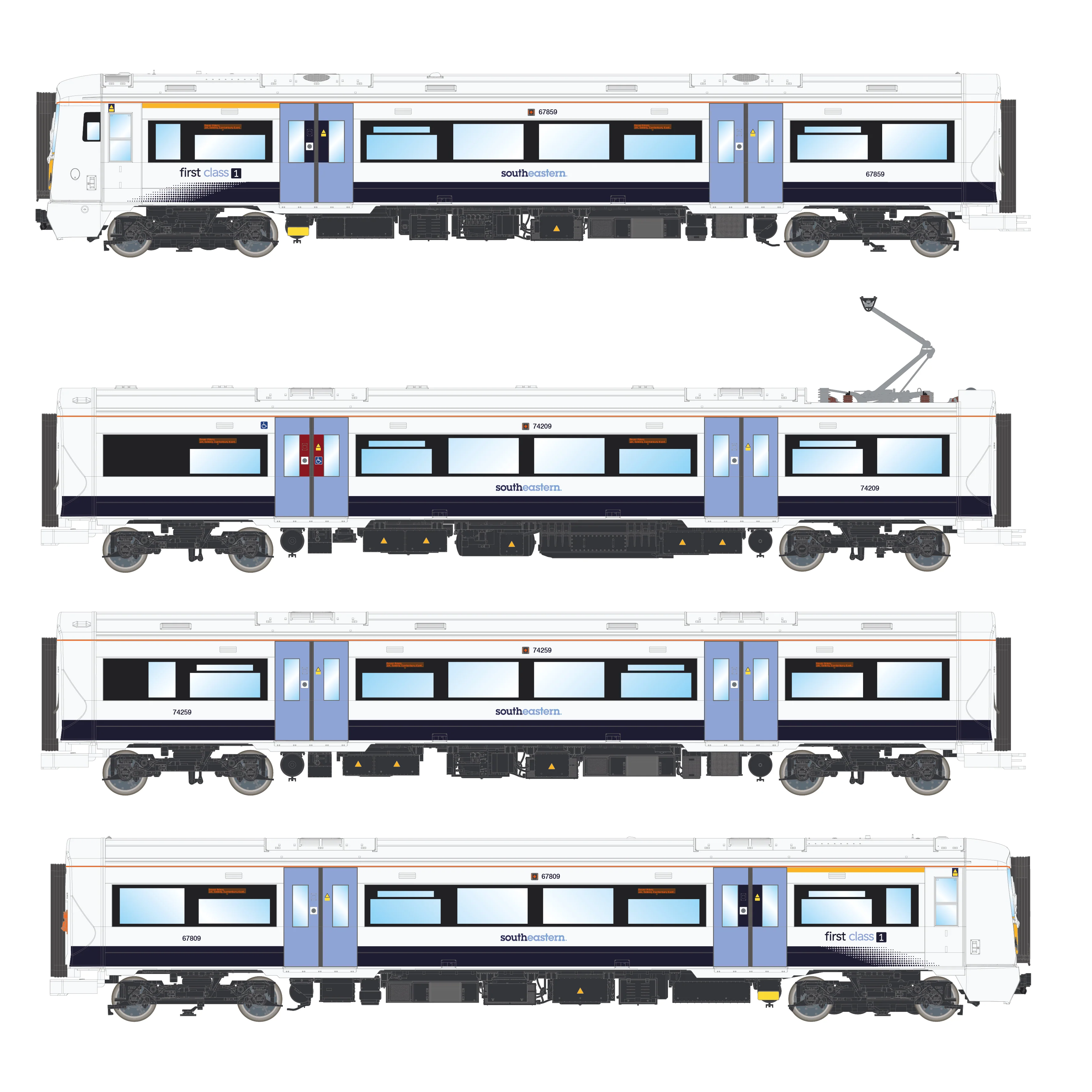 ACC3045 Class 375 'Electrostar' 4-car EMU 375609 SouthEastern 'Networker' White & Blue