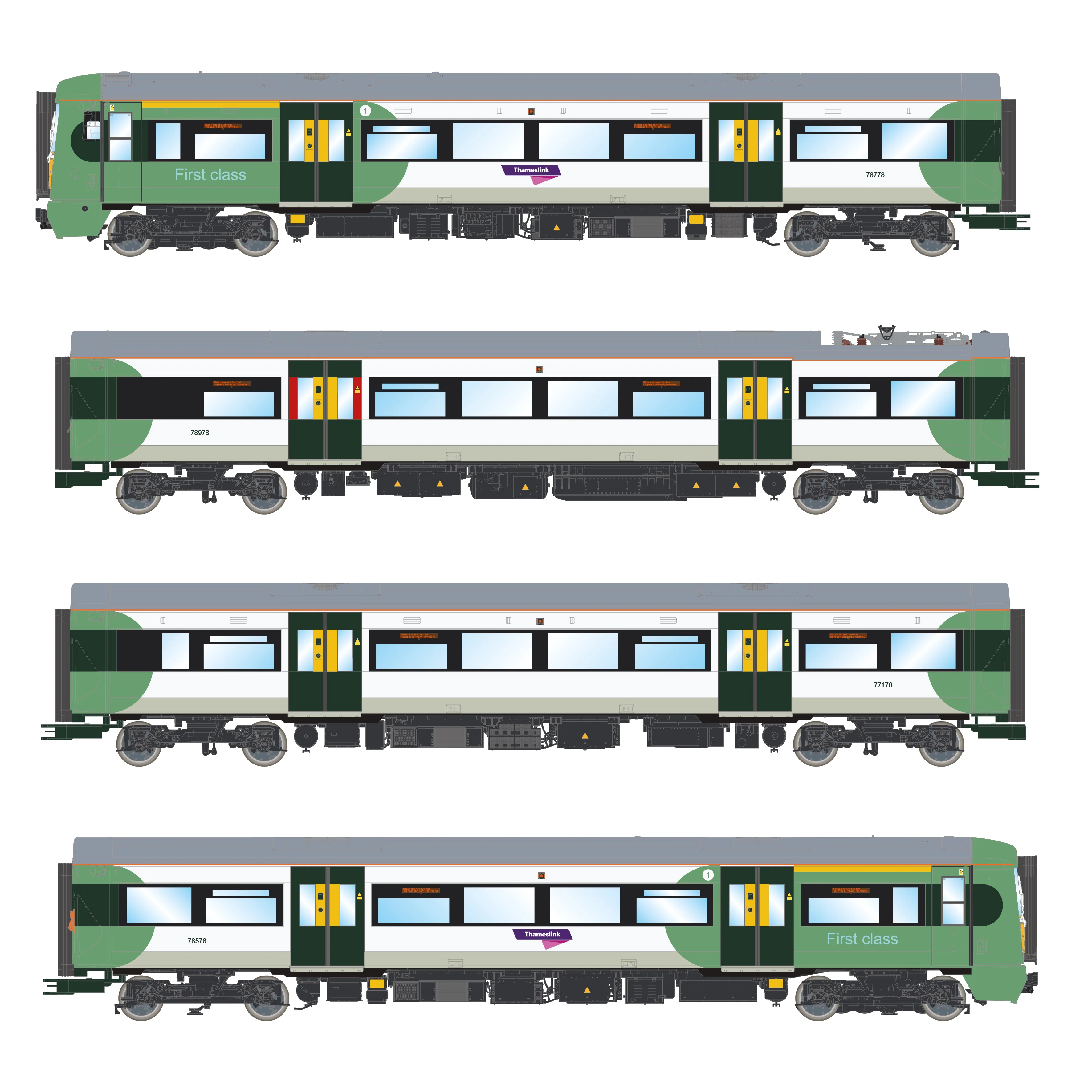 ACC3060-DCC Class 377 'Electrostar' 4-car EMU 377208 Southern Green & White (with Thameslink Branding) - DCC Sound