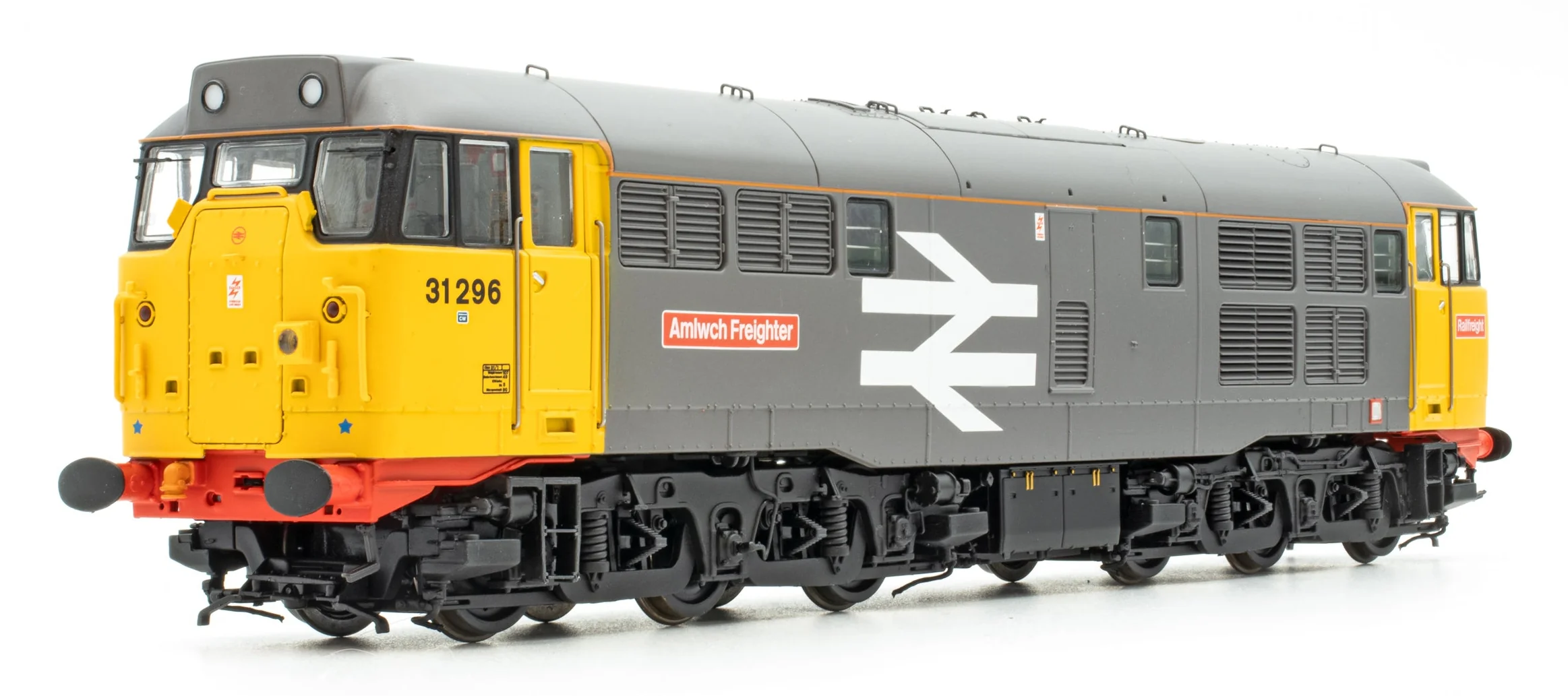 Class 31 31296 Railfreight Grey with Orange Cantrail Stripe 'Amlwch Freighter / Trên Nwyddau Amlwch' Diesel Locomotive