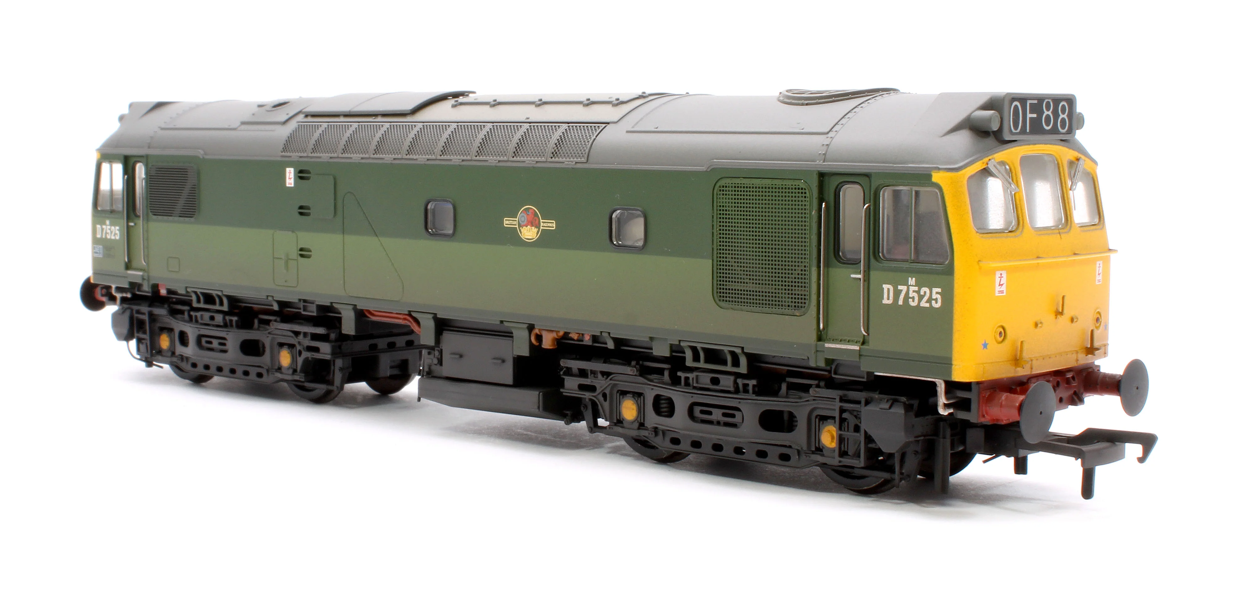 32-342 Class 25/2 D7525 BR Two-Tone Green (Full Yellow Ends) Diesel Locomotive - Weathered - Image 4