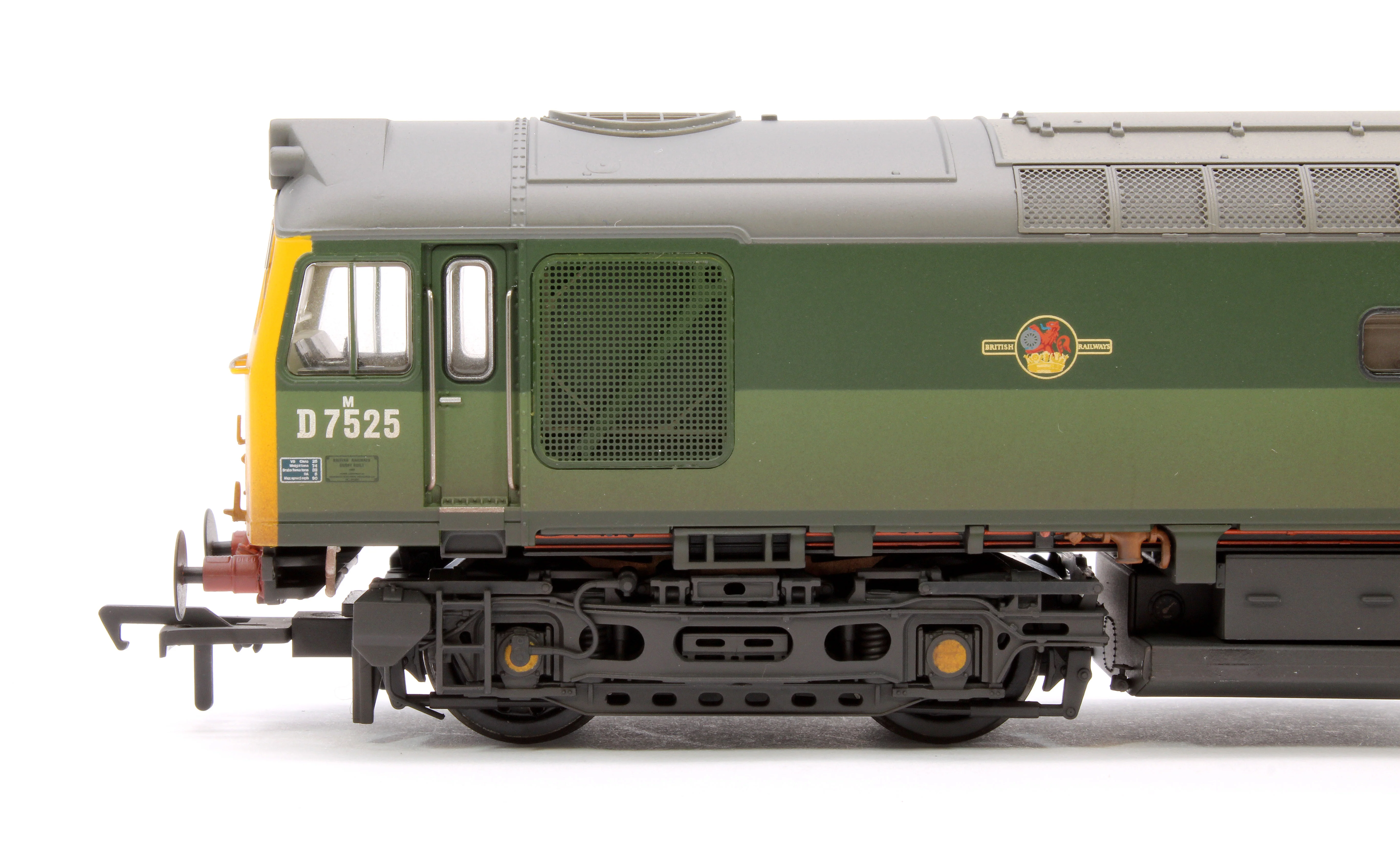 32-342 Class 25/2 D7525 BR Two-Tone Green (Full Yellow Ends) Diesel Locomotive - Weathered - Image 7