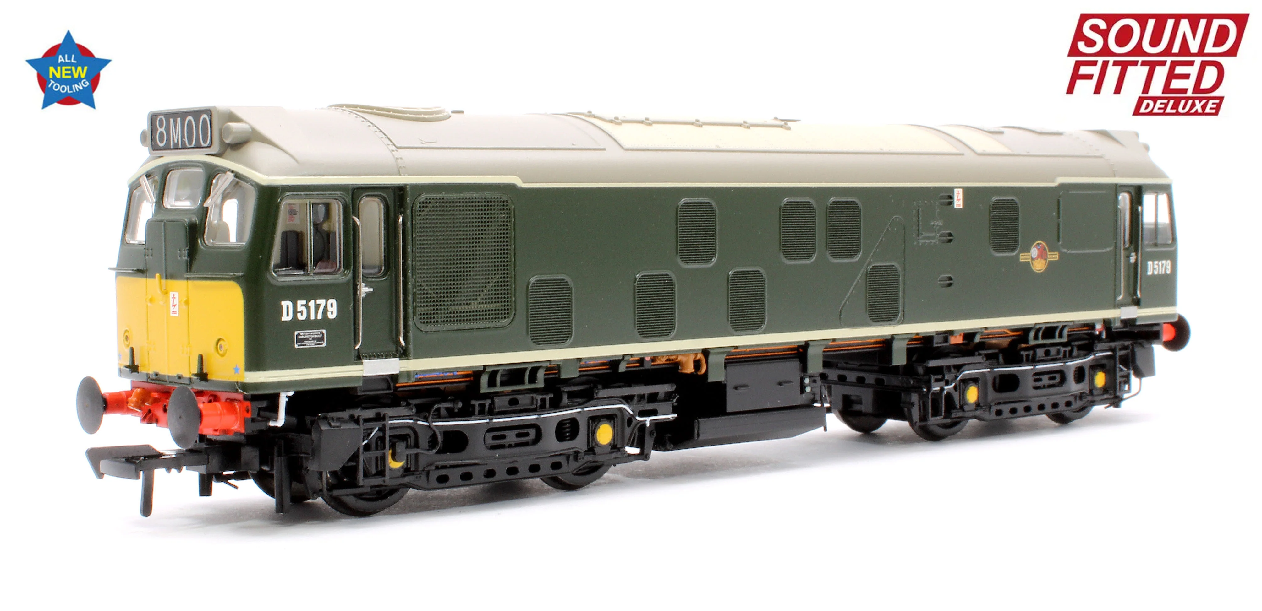 32-343ASFX Class 25/1 D5179 BR Green (Small Yellow Panels) Diesel Locomotive - DCC Sound Deluxe