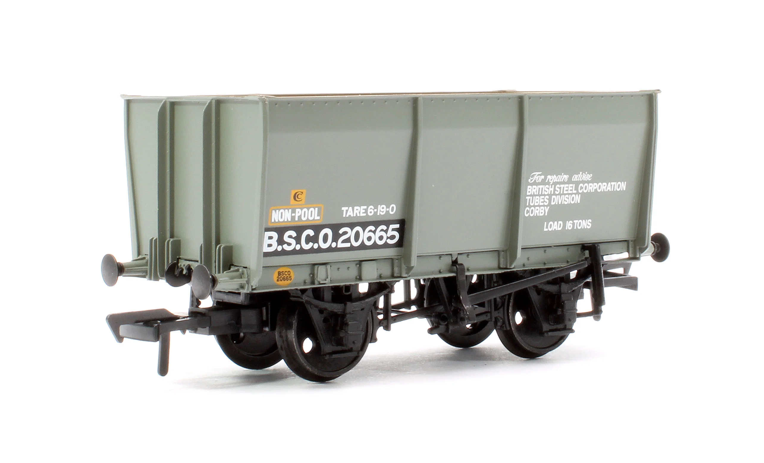 37-400B 16T Steel Slope-Sided Tippler Mineral Wagon BSC Grey B.S.C.O.20665 (with Load) - Image 3