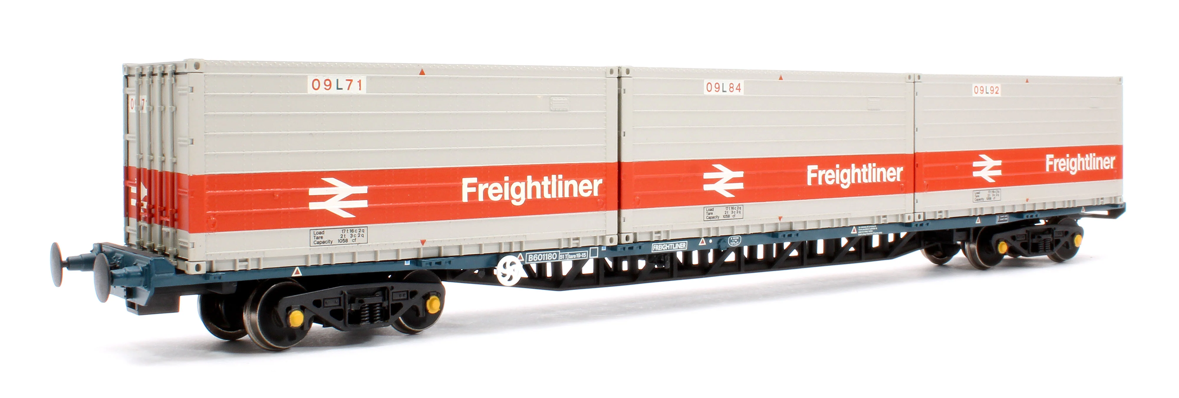 BR FGA Outer Flats 2-Pack BR Blue No.B601180 & B601202 & 5 x Type L/N Freightliner Containers - Image 4