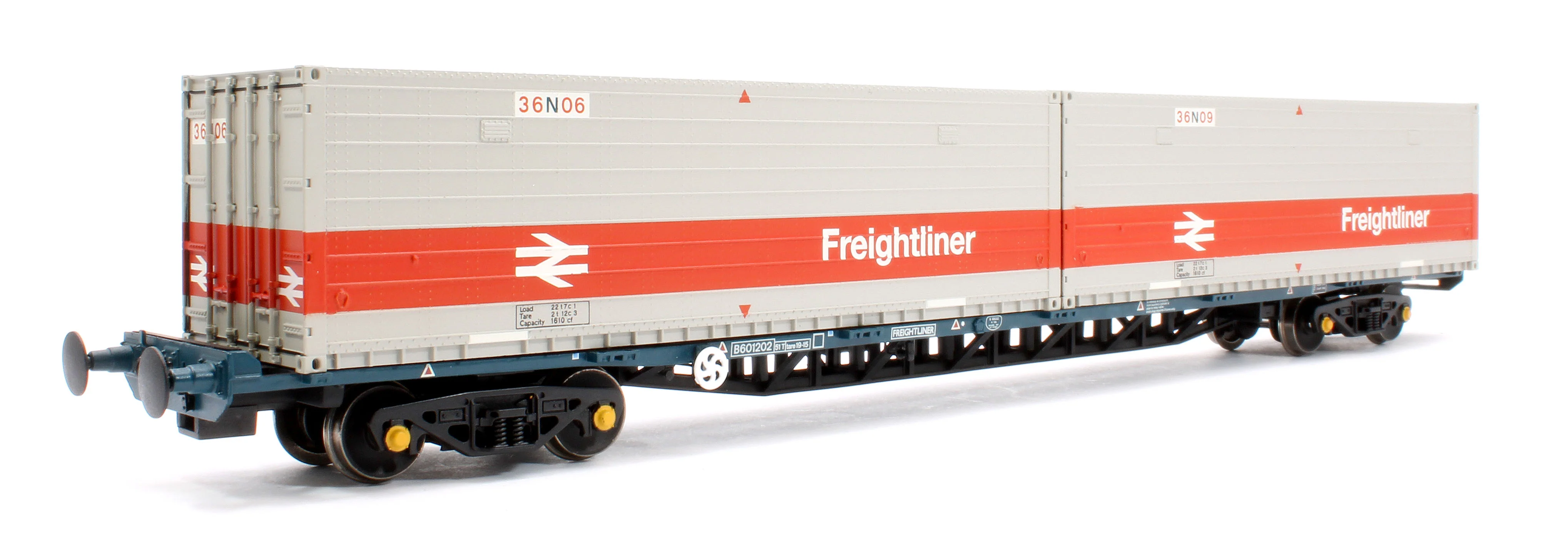 BR FGA Outer Flats 2-Pack BR Blue No.B601180 & B601202 & 5 x Type L/N Freightliner Containers - Image 5