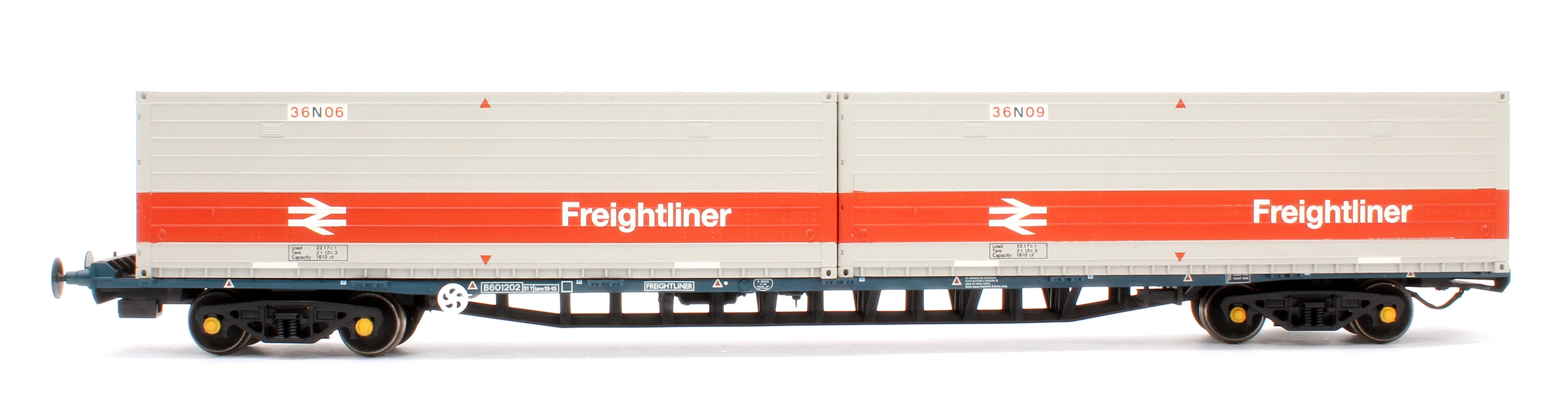 BR FGA Outer Flats 2-Pack BR Blue No.B601180 & B601202 & 5 x Type L/N Freightliner Containers - Image 6