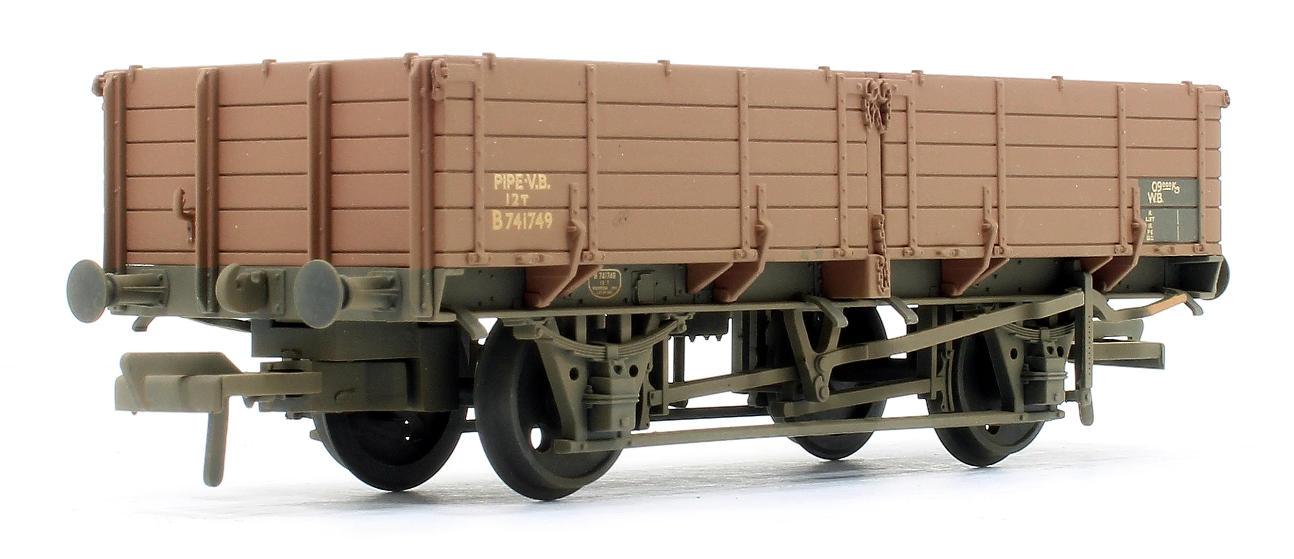 BR 12T Pipe Wagon BR Bauxite (Late) 741749 - Weathered - Image 2