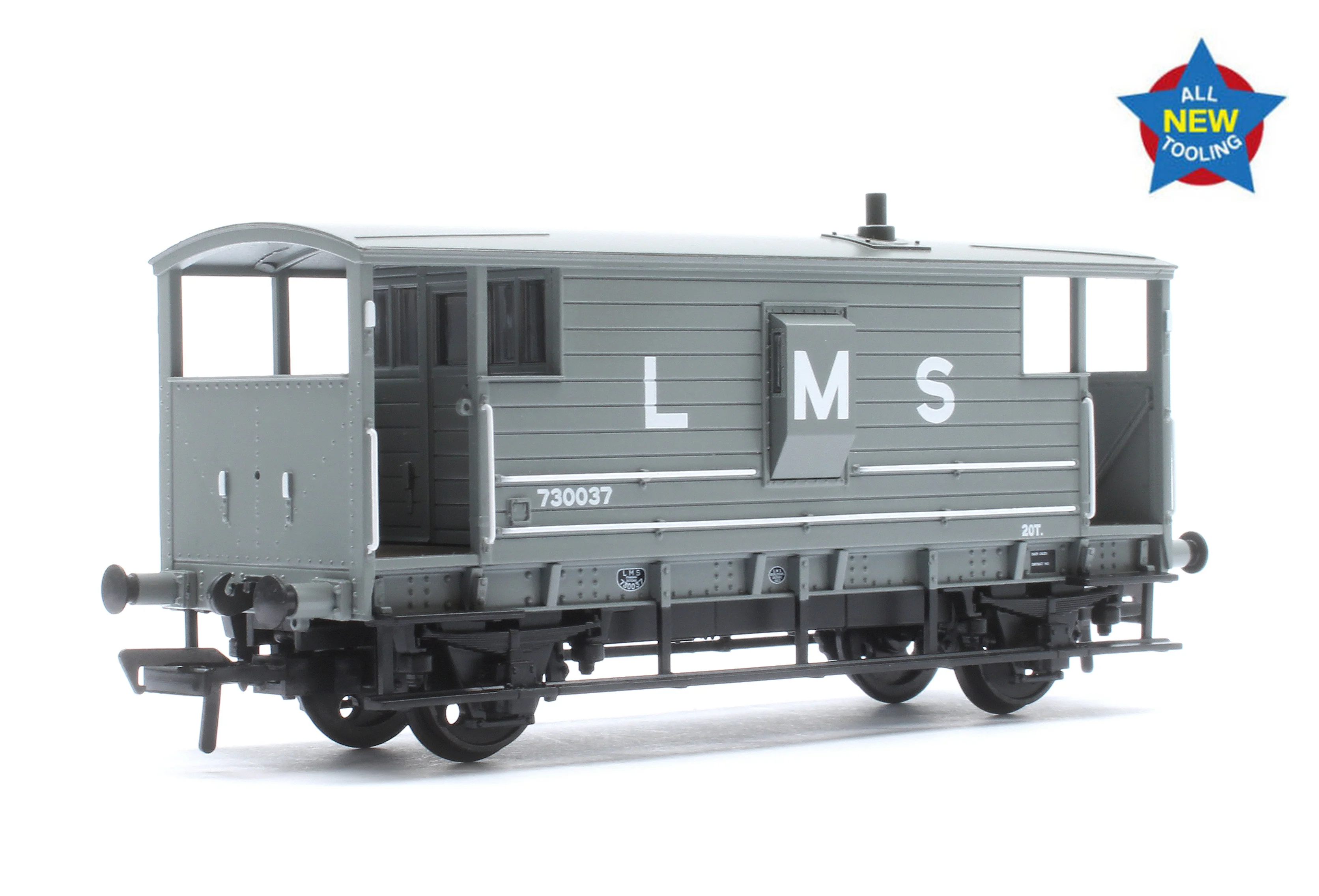 38-975 LMS 20T Brake Van LMS (L M S) Grey No. 730037