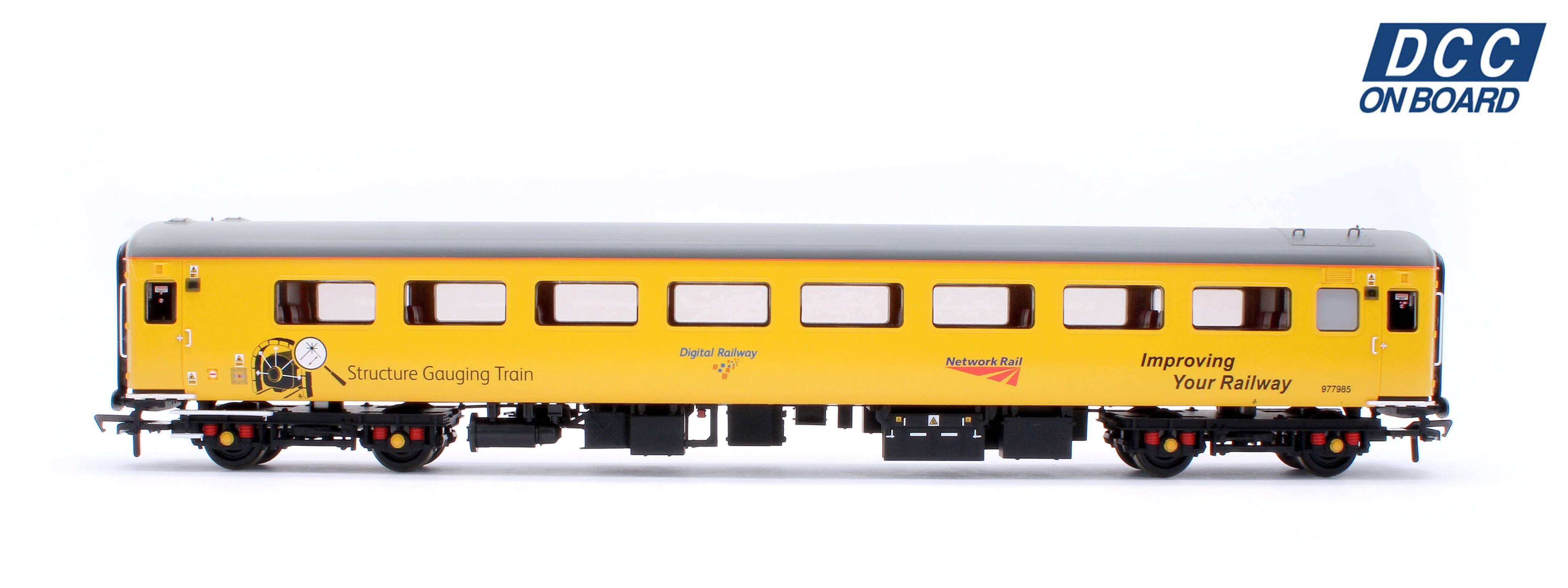 BR Mk2F ex-TSO Structure Gauging Train Coach Network Rail Yellow No.977985 - DCC Fitted - Image 2