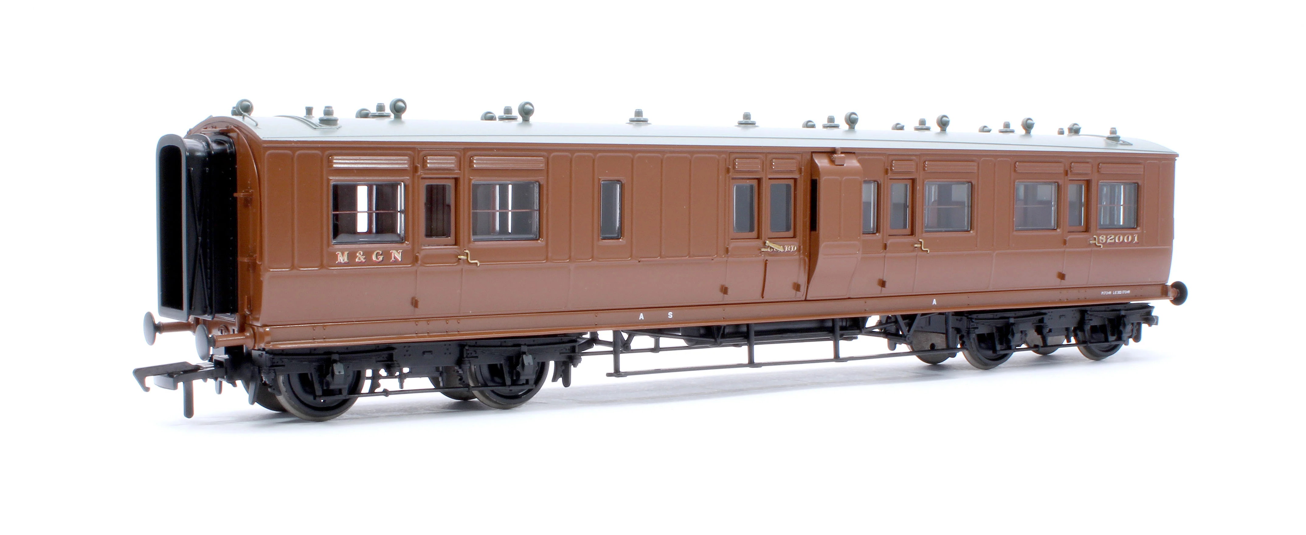 39-881 LNWR 50ft Arc Roof Brake Third Corridor M&GN Brown No.82001 - Image 2