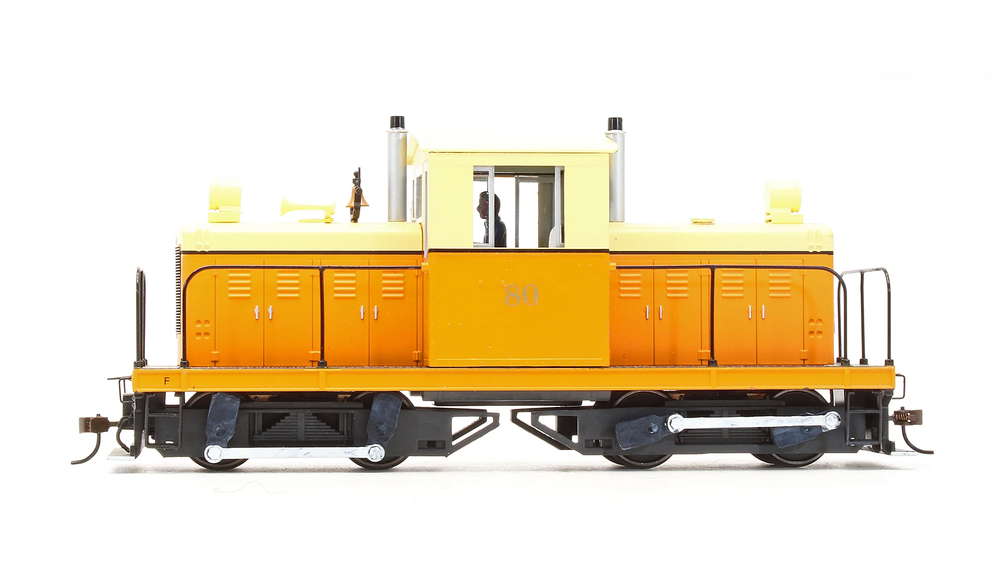 Pre-Owned Whitcomb 50 Ton Centre-Cab - Painted, Unlettered - Orange/Cream - Diesel Locomotive - DCC Sound Fitted - Image 4