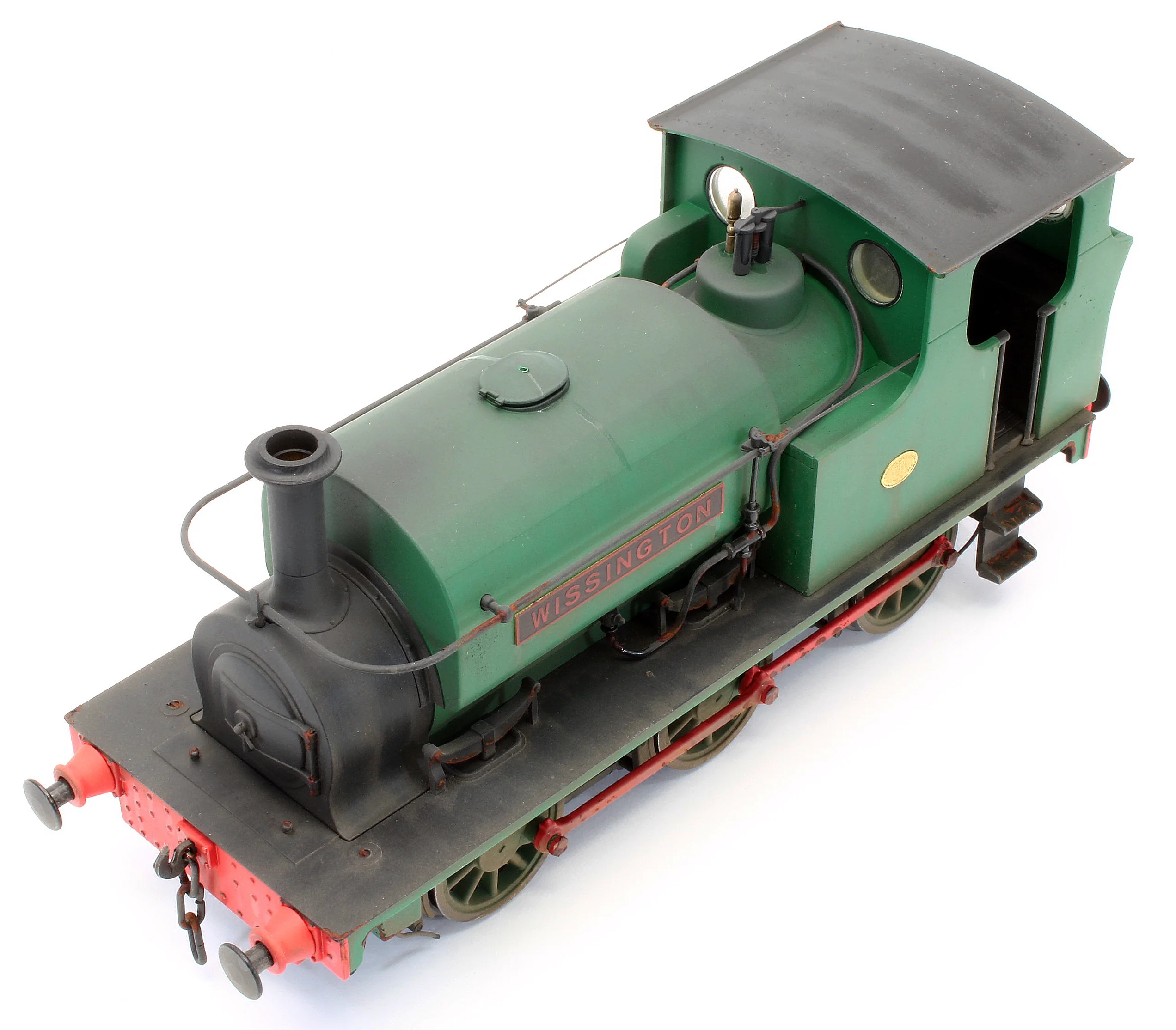 Bespoke Weathered Hudswell Clarke 'Wissington' 0-6-0 Tank Green Steam Locomotive - Heavy Finish, Nameplate Added, Works Plate Added - Image 11
