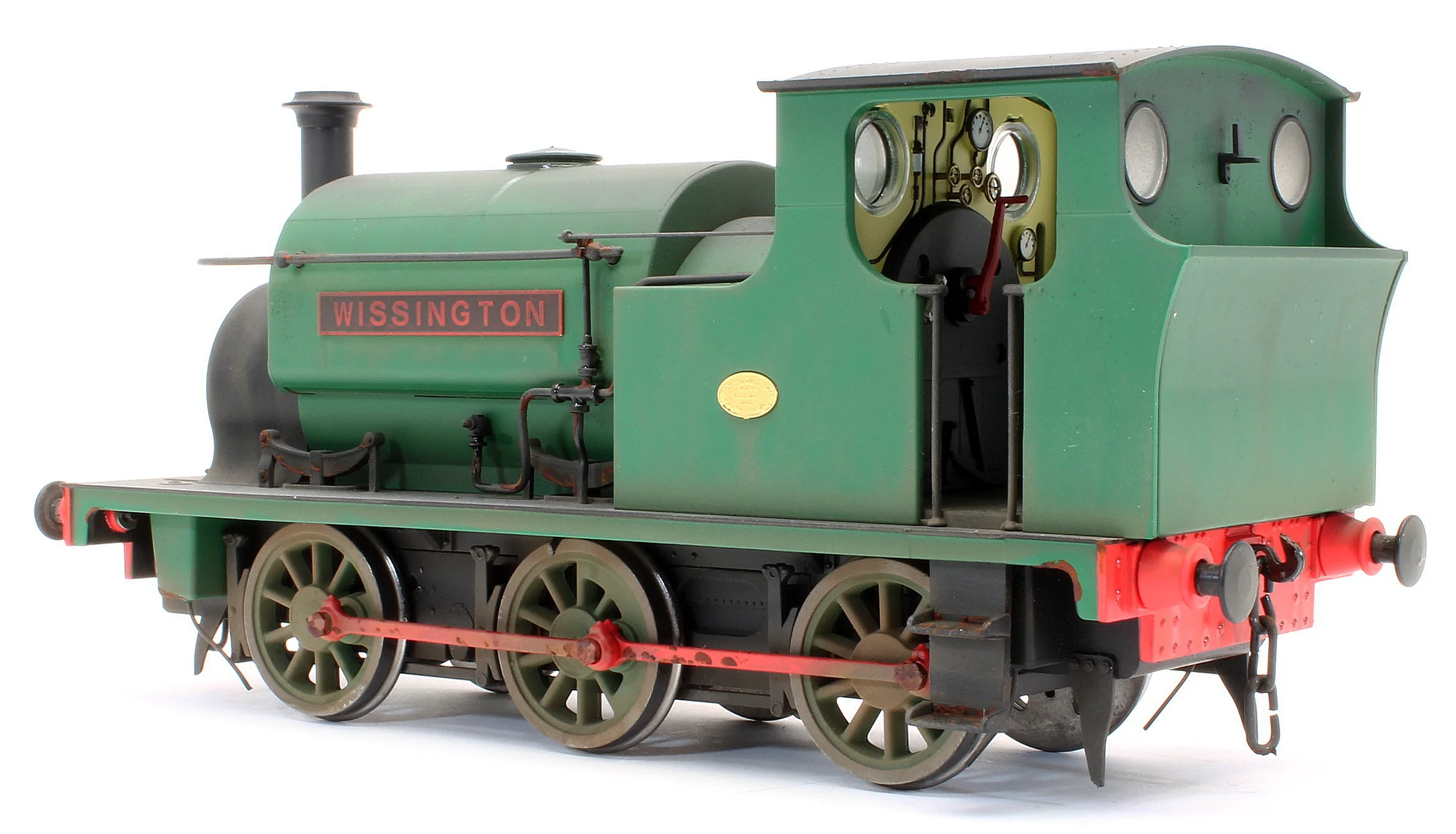 Bespoke Weathered Hudswell Clarke 'Wissington' 0-6-0 Tank Green Steam Locomotive - Heavy Finish, Nameplate Added, Works Plate Added - Image 3