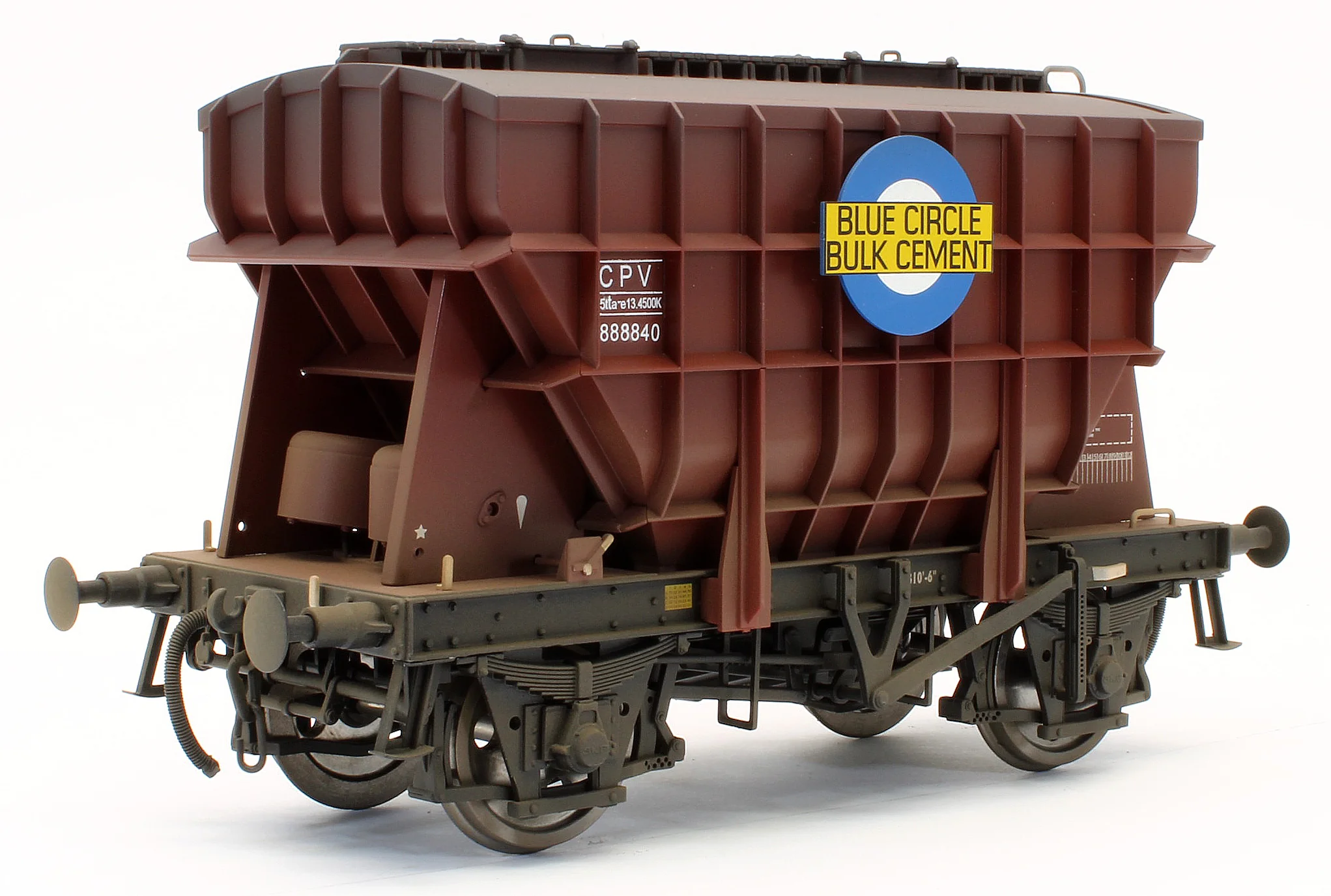 Bespoke Weathered Presflo Wagon 'Blue Circle' Bauxite B888840 - Light Finish, Renumbered - Image 3
