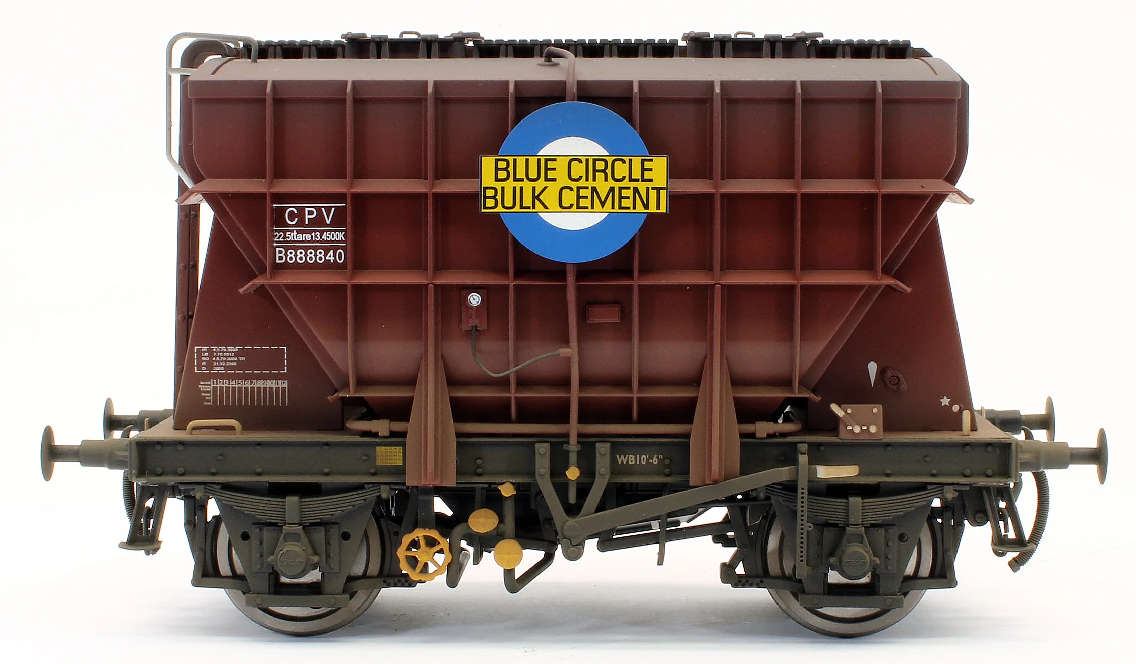 Bespoke Weathered Presflo Wagon 'Blue Circle' Bauxite B888840 - Light Finish, Renumbered - Image 5