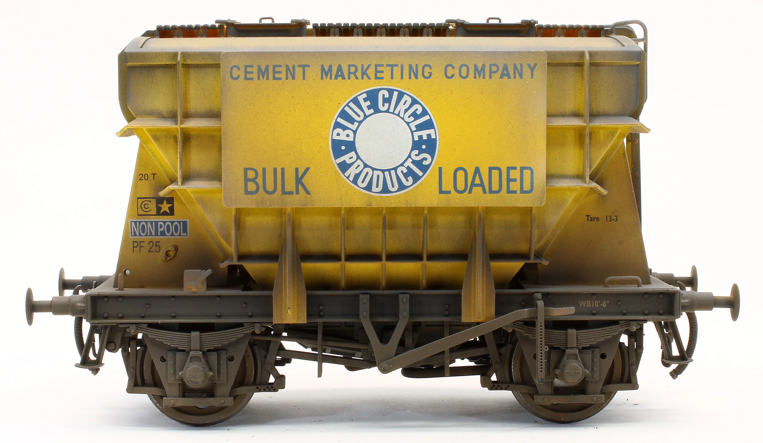 Bespoke Weathered Presflo Wagon 'Blue Circle' Yellow Un-Numbered - Heavy Finish - Image 6