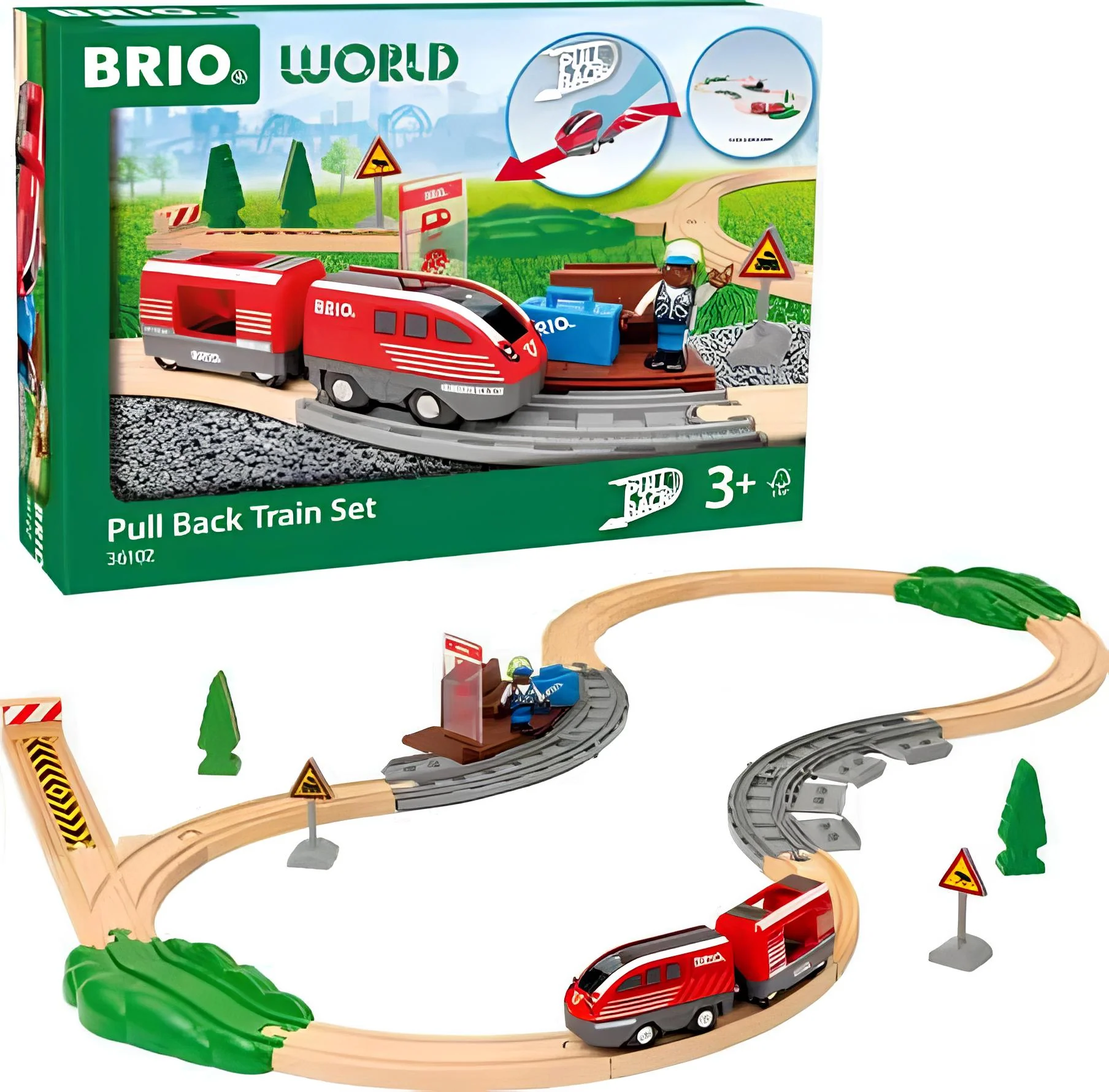 BRIO World Railway Set Pull Back Train Set - Image 3