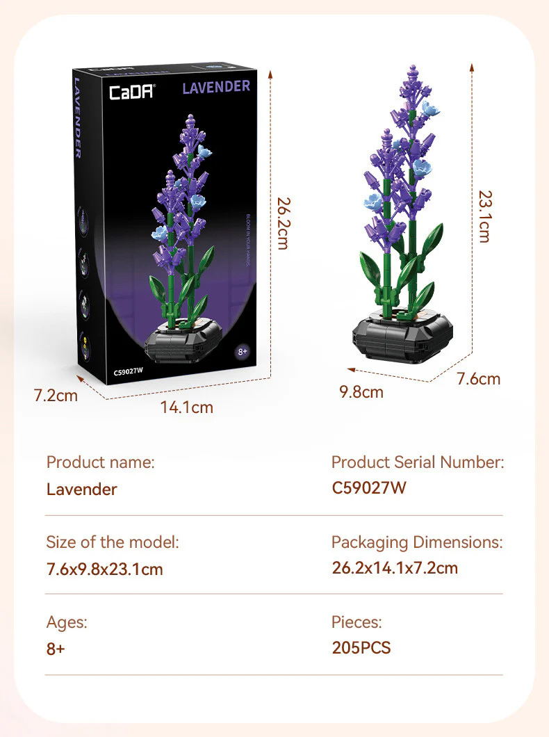 C59027W Lavender Building Block Planter - 205 pcs - Image 3