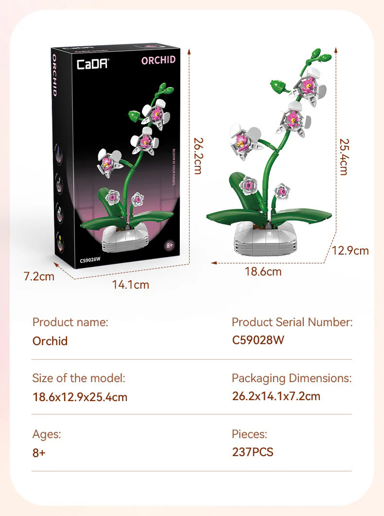 C59028W Orchid Building Block Planter - 237 pcs - Image 3