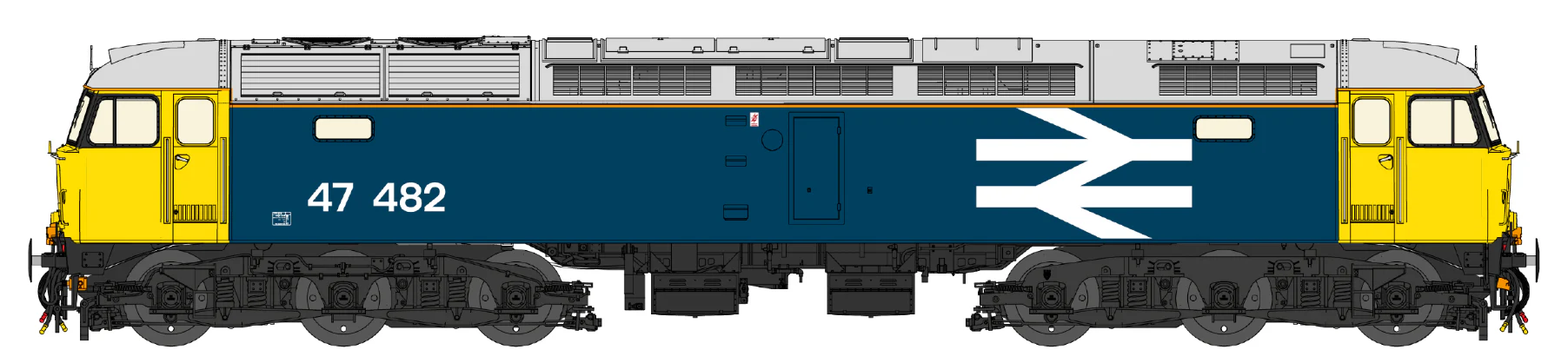 Highly Detailed Premium Weathered Class 47 BR Blue Large Logo No.47482 Diesel Locomotive - DCC Sound