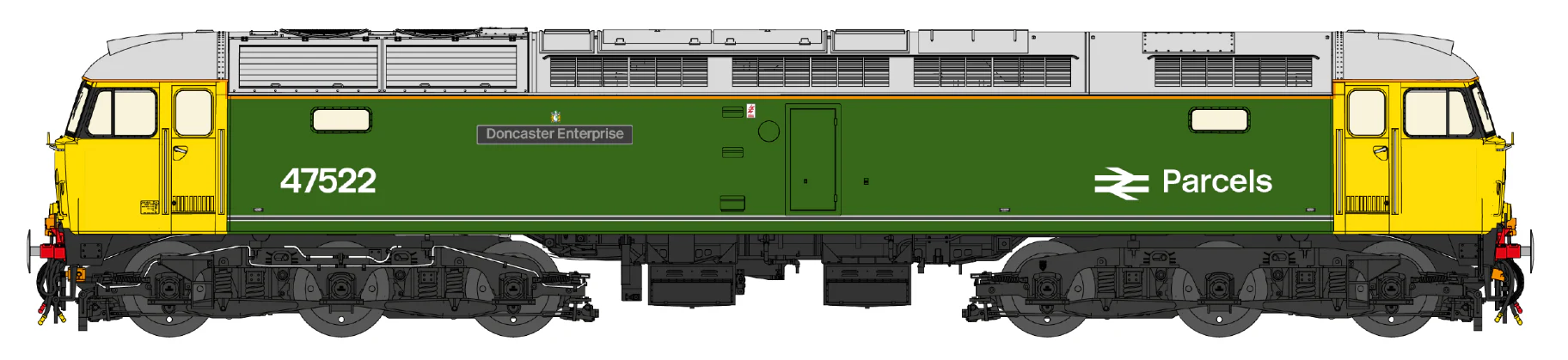 Highly Detailed Premium Weathered Class 47 Apple Green 'Doncaster Enterprise' No.47522 Diesel Locomotive