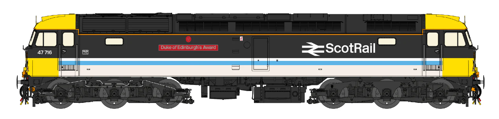 Highly Detailed Premium Weathered Class 47 ScotRail 'Duke of Edinburgh's Award' No.47716 Diesel Locomotive - DCC Sound