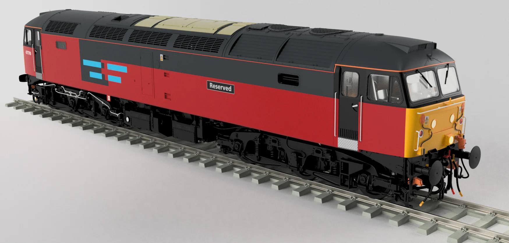 Highly Detailed Premium Weathered Class 47 Rail Express Systems 'Reserved' No.47770 Diesel Locomotive