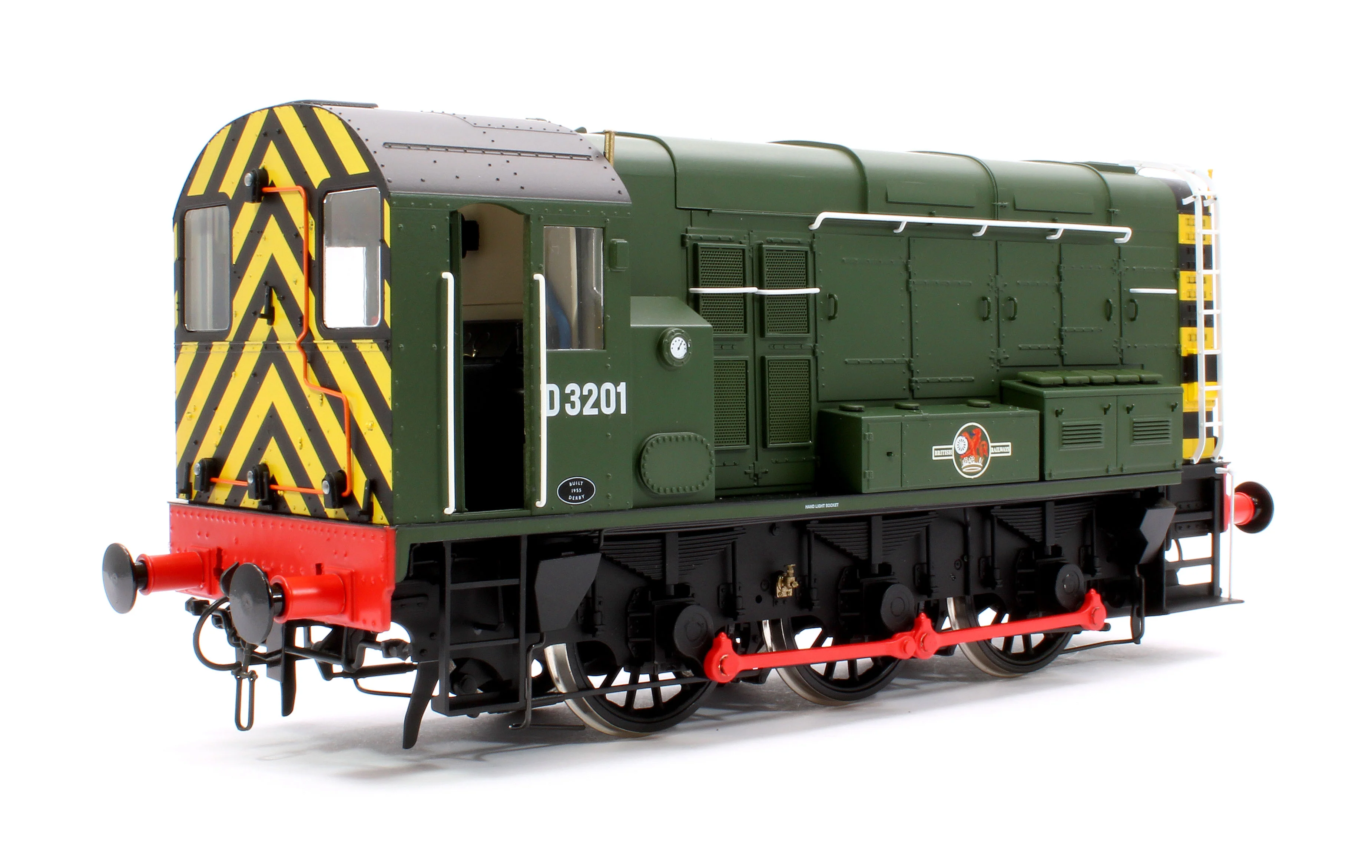 7D-008-019 Class 08 D3201 BR Green Late Crest With Wasp Stripes Diesel Shunter Locomotive - Image 3