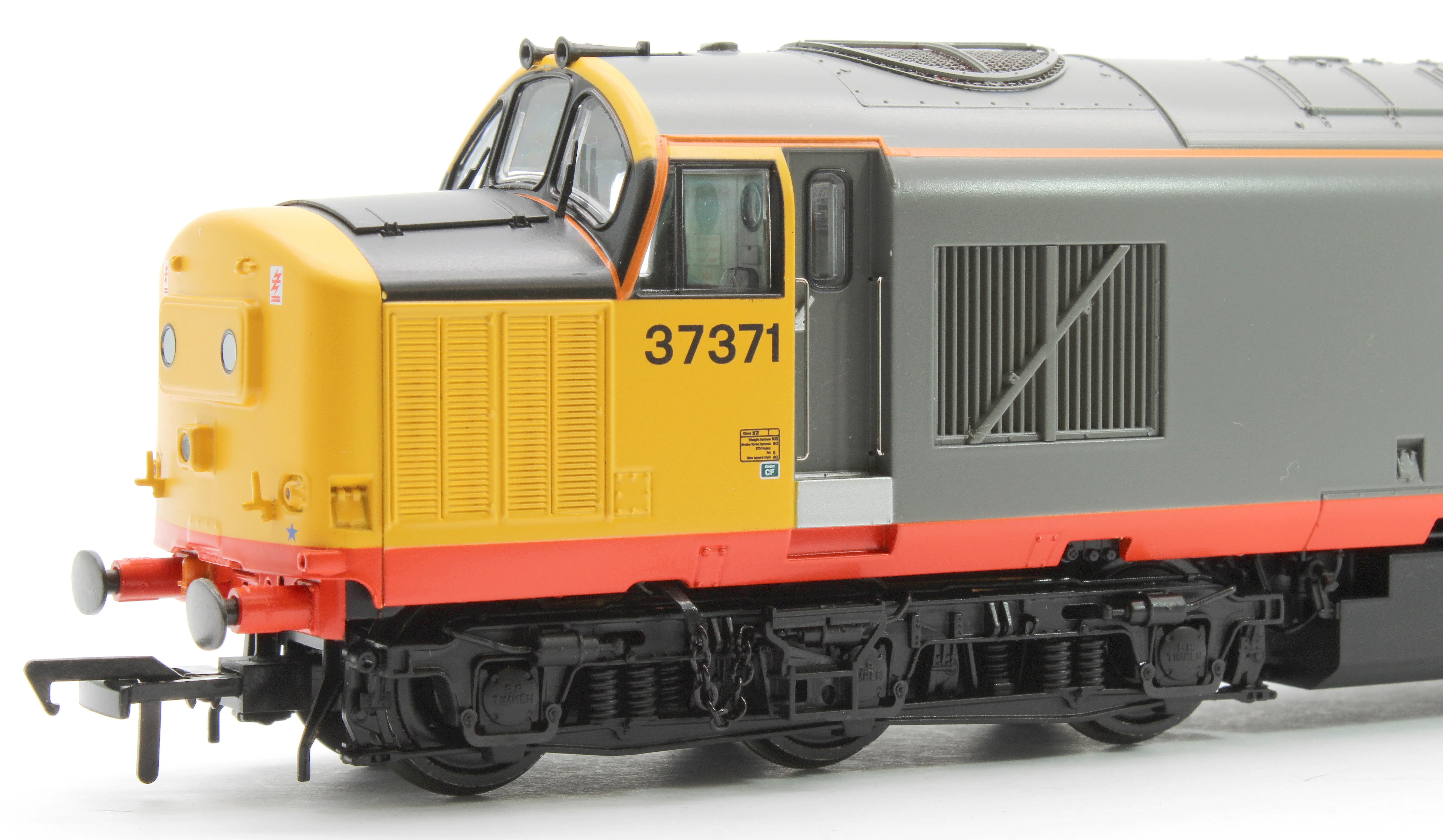 Class 37/0 Centre Headcode 37371 BR Railfeight (Red Stripe) Diesel Locomotive - Image 6