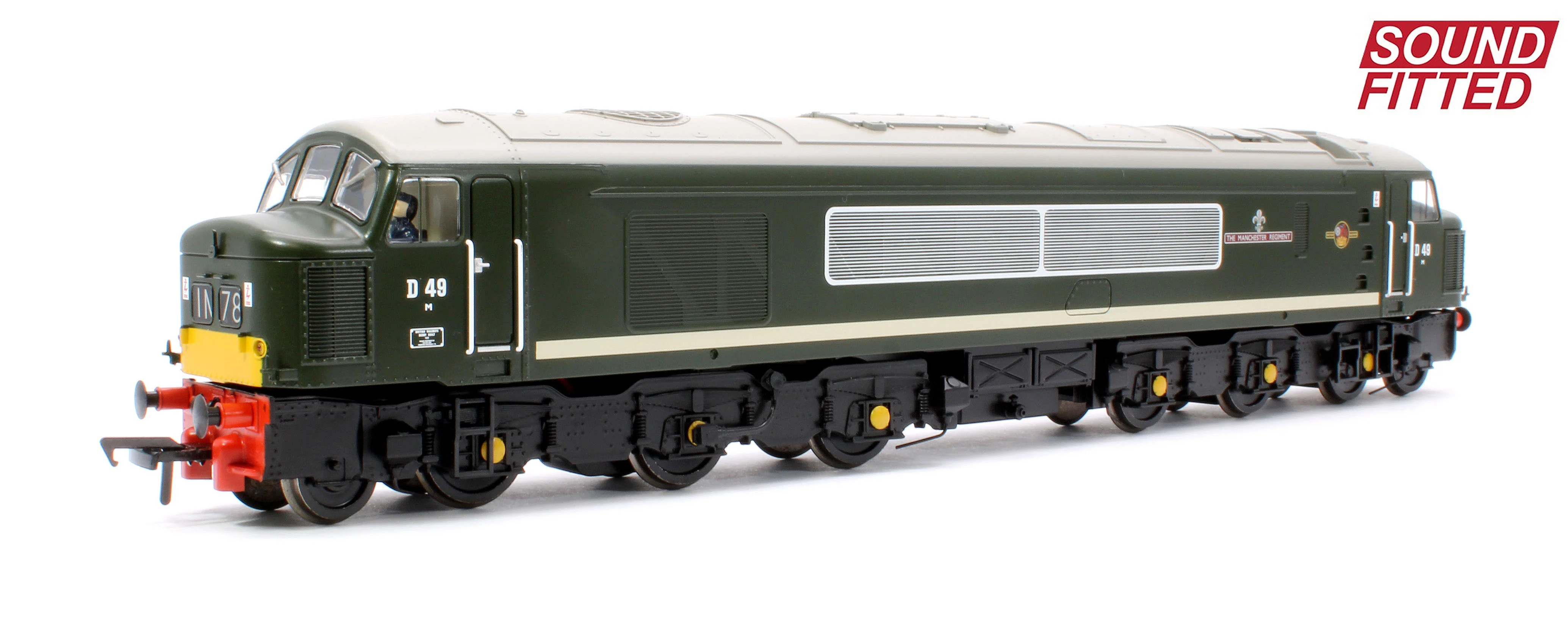32-678ASF Class 45 Split Centre H/C D49 'The Manchester Regiment' BR Green (Small Yellow Panels) Diesel Locomotive - DCC Sound