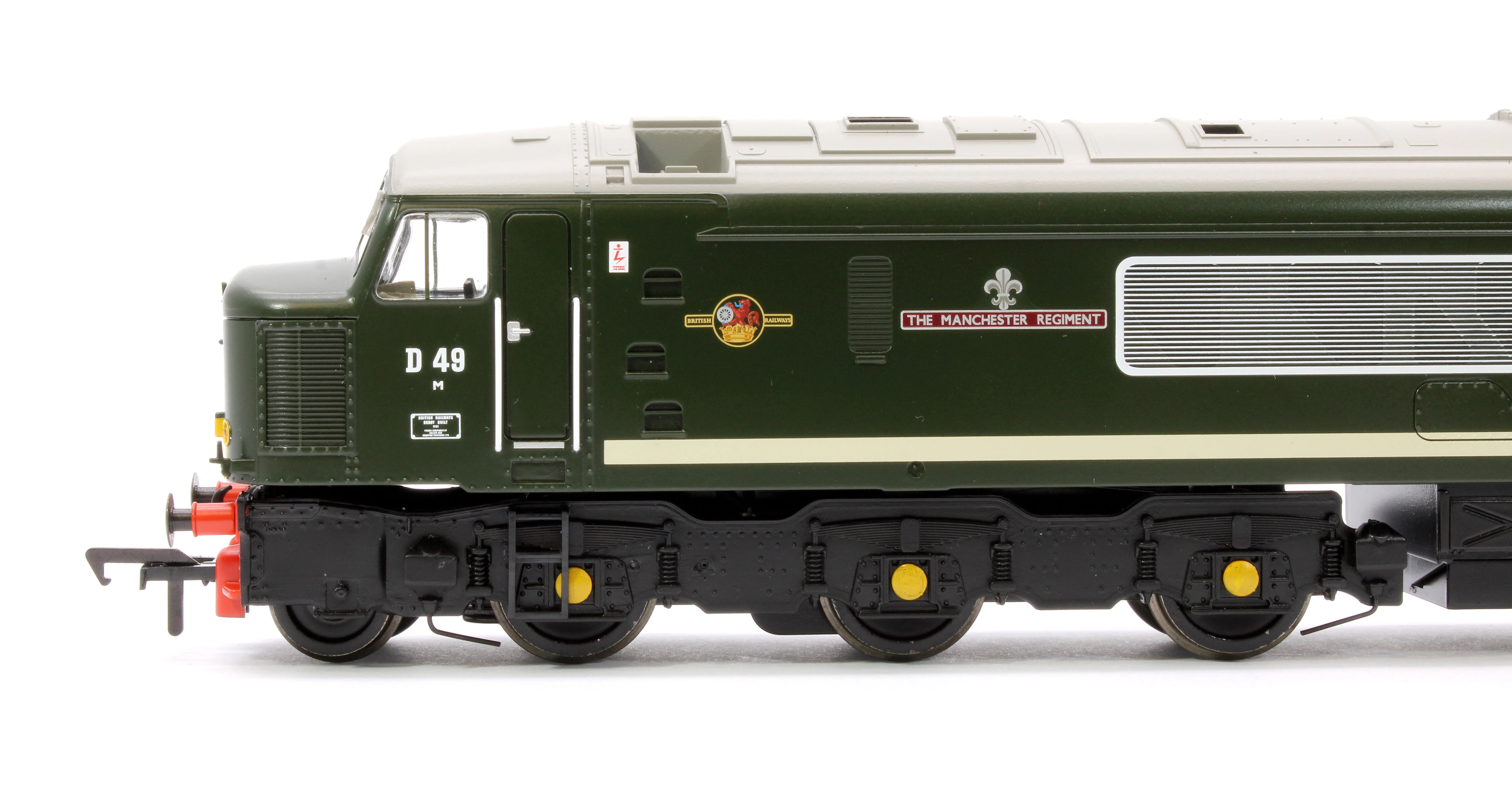 32-678ASF Class 45 Split Centre H/C D49 'The Manchester Regiment' BR Green (Small Yellow Panels) Diesel Locomotive - DCC Sound - Image 6