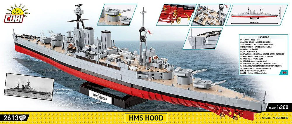 HMS Hood WWII (2613 pcs) Model Kit - Image 12
