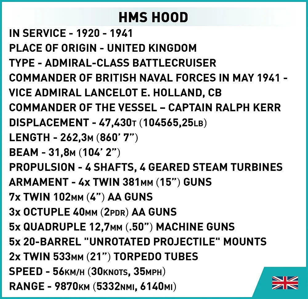 HMS Hood WWII (2613 pcs) Model Kit - Image 6