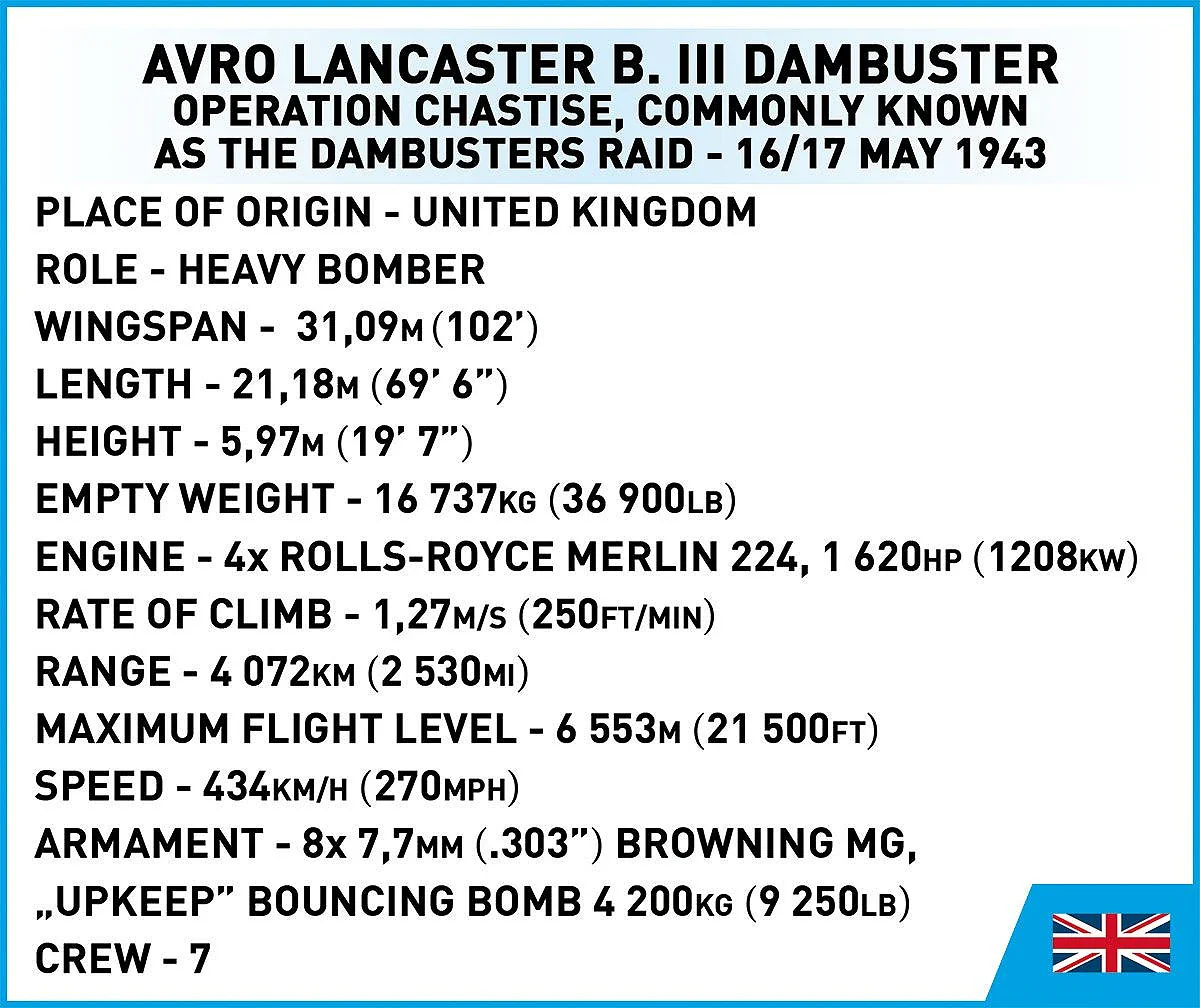 Avro Lancaster B III Dambusters Executive Edition WWII (1795 pcs) Model Kit - Image 10