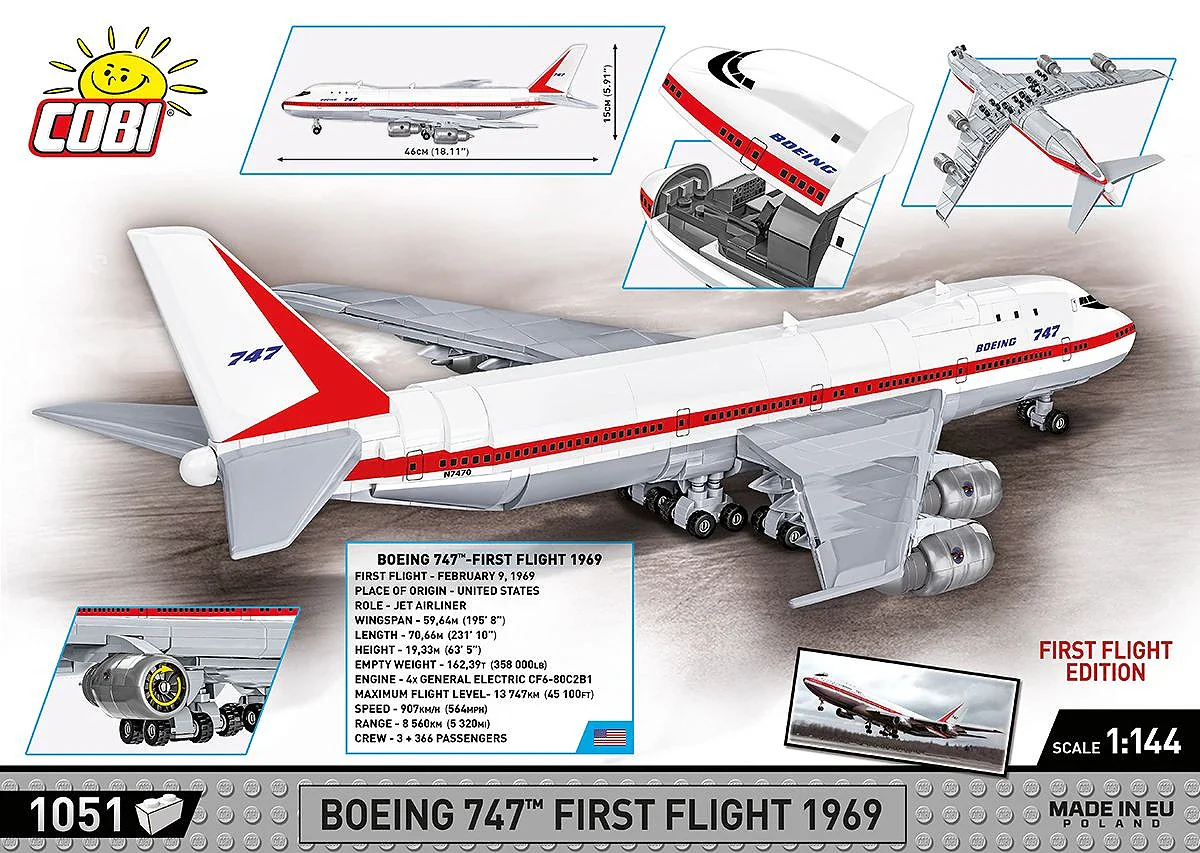 Boeing 747 First Flight 1969 (1000 pcs) Model Kit - Image 4