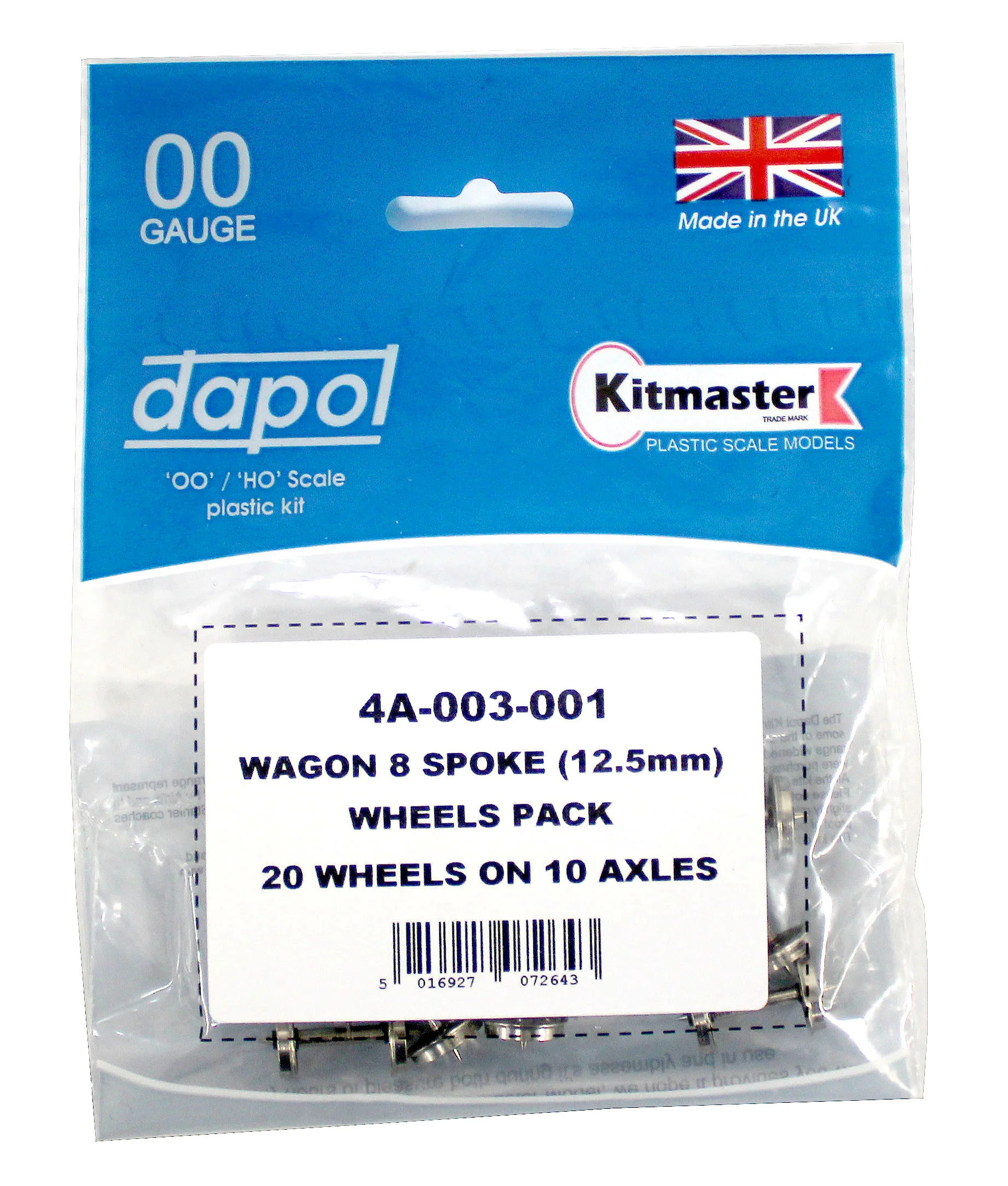 Wagon 8 Spoke (12.5mm) Wheels Pack 20 wheels on 10 axles