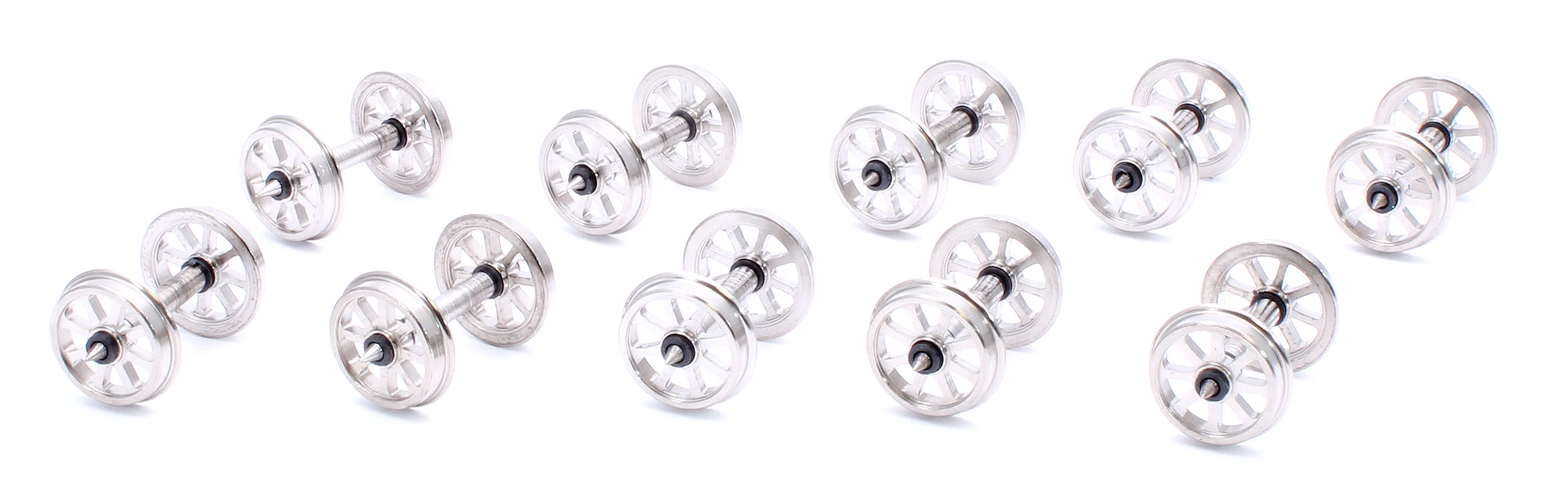 Wagon 8 Spoke (12.5mm) Wheels Pack 20 wheels on 10 axles - Image 2