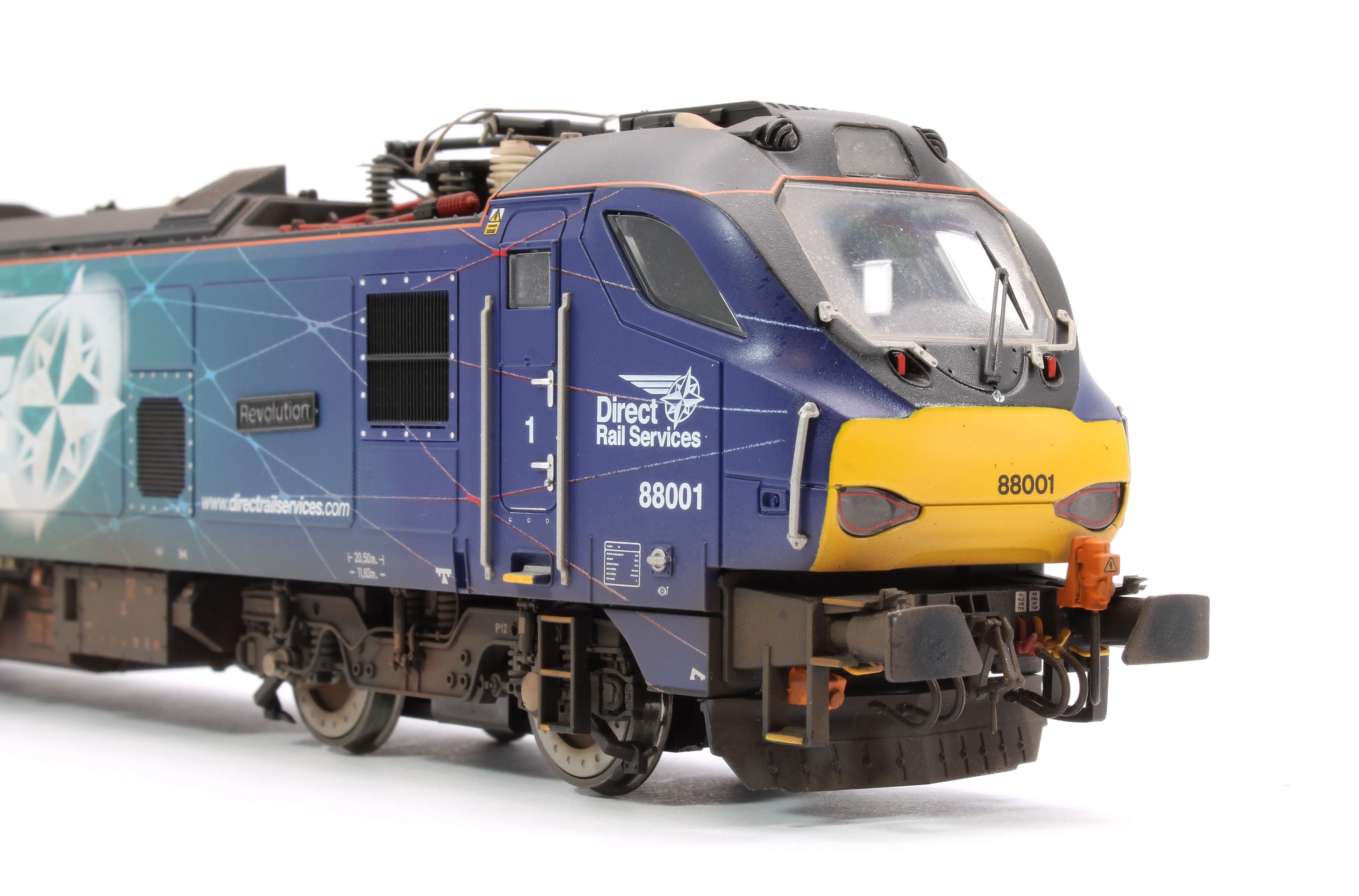 Highly Detailed Premium Weathered Class 88 'Revolution' 88001 DRS Electro-Diesel Locomotive - Image 10