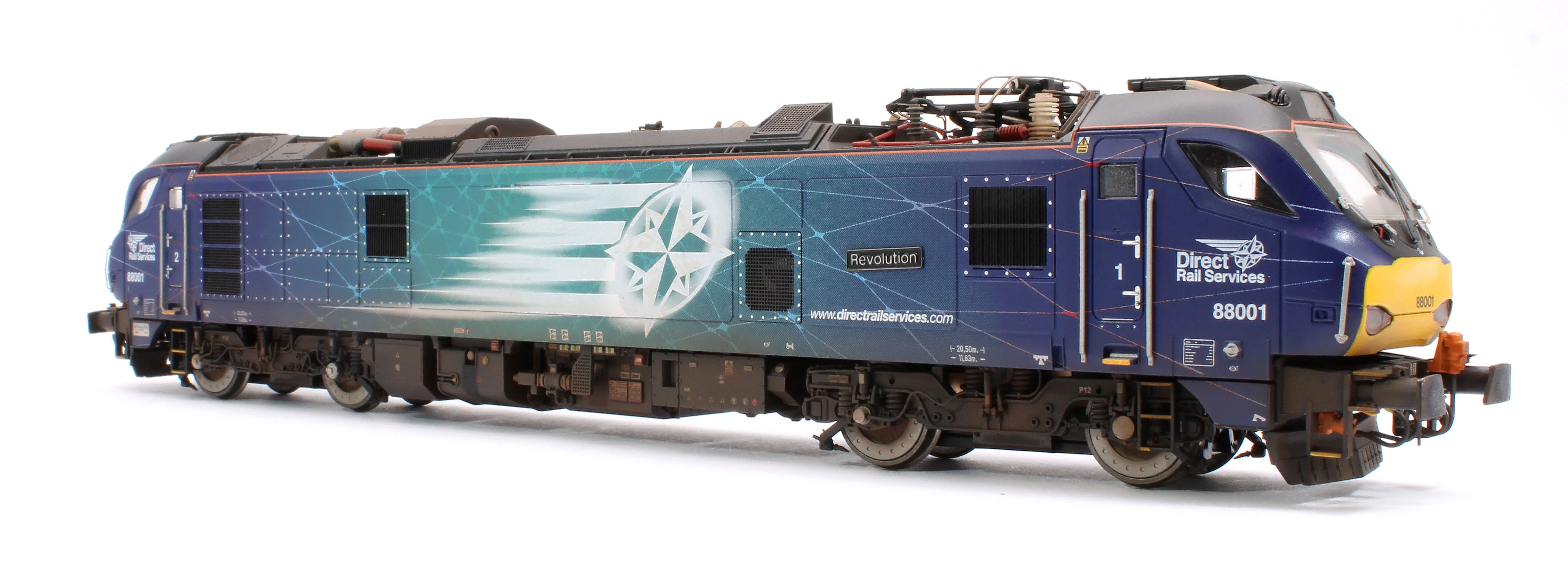 Highly Detailed Premium Weathered Class 88 'Revolution' 88001 DRS Electro-Diesel Locomotive - Image 4