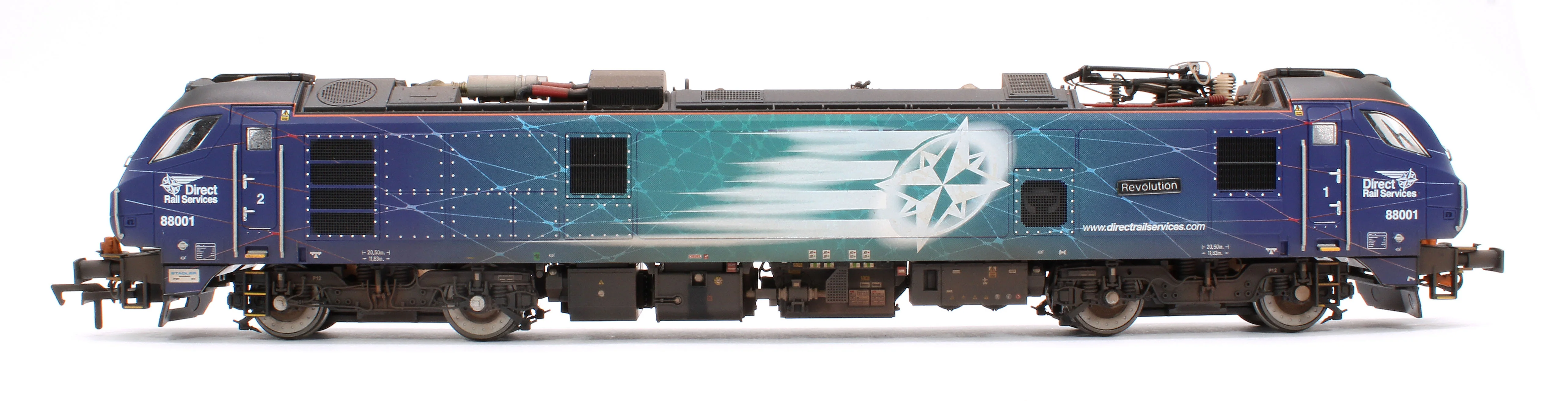 Highly Detailed Premium Weathered Class 88 'Revolution' 88001 DRS Electro-Diesel Locomotive - Image 5
