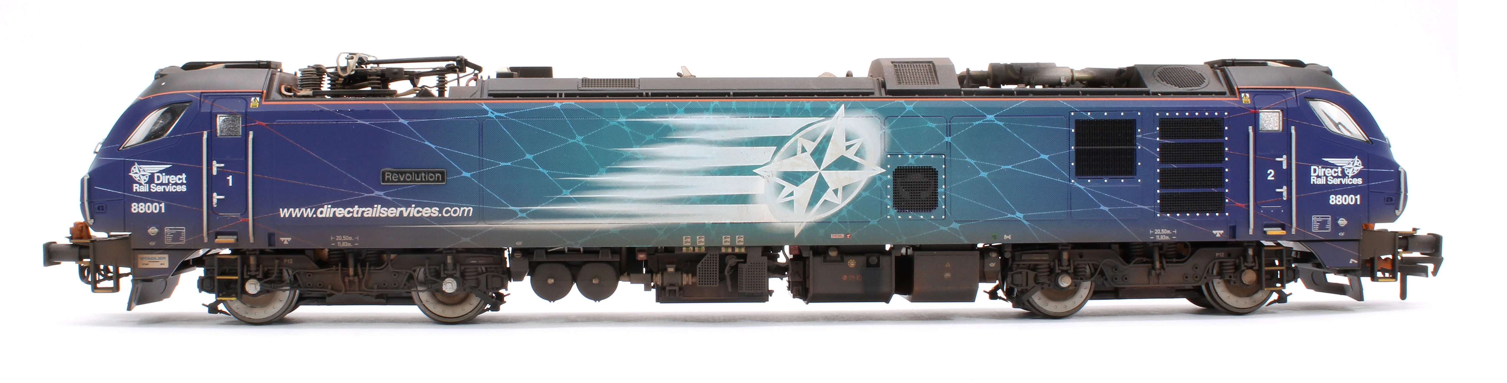Highly Detailed Premium Weathered Class 88 'Revolution' 88001 DRS Electro-Diesel Locomotive - Image 6