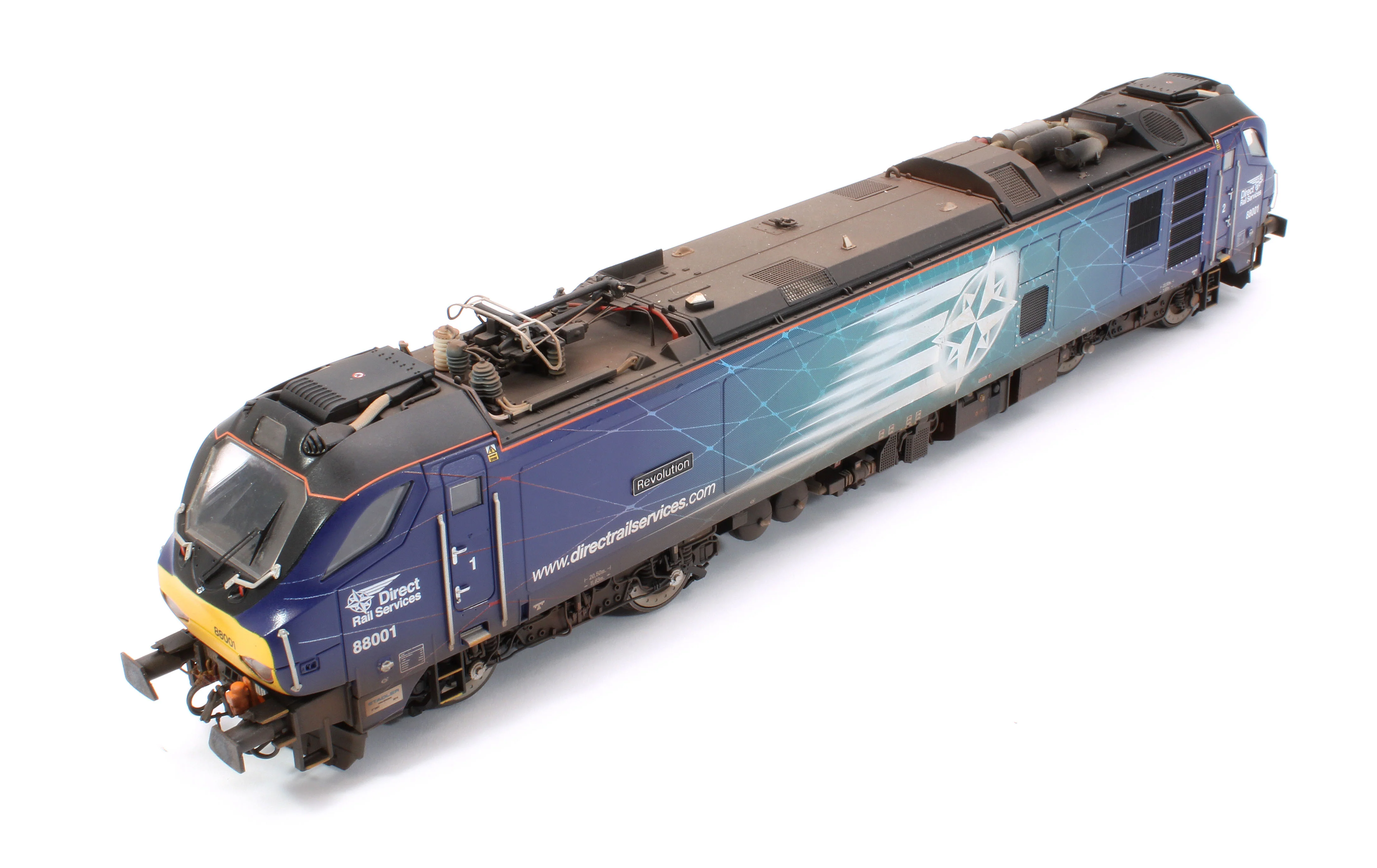 Highly Detailed Premium Weathered Class 88 'Revolution' 88001 DRS Electro-Diesel Locomotive (DCC Sound & Working Pantograph) - Image 11