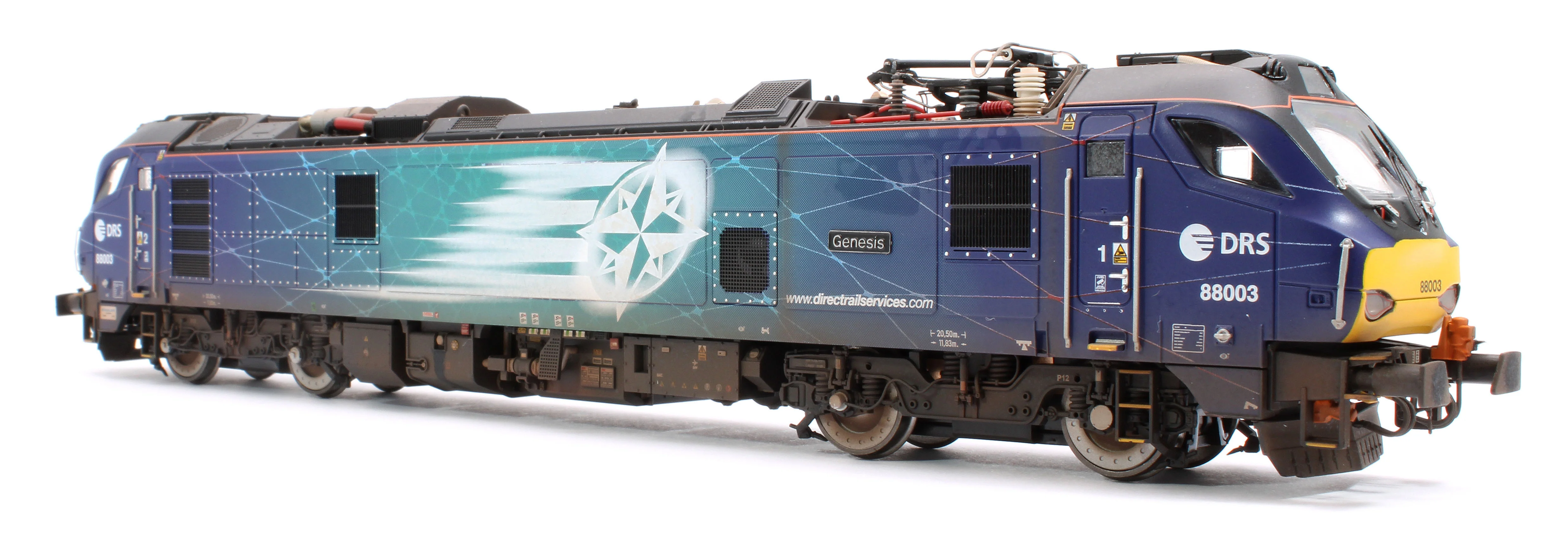 Highly Detailed Premium Weathered Class 88 'Genesis' 88003 DRS Electro-Diesel Locomotive (DCC Sound & Working Pantograph) - Image 4