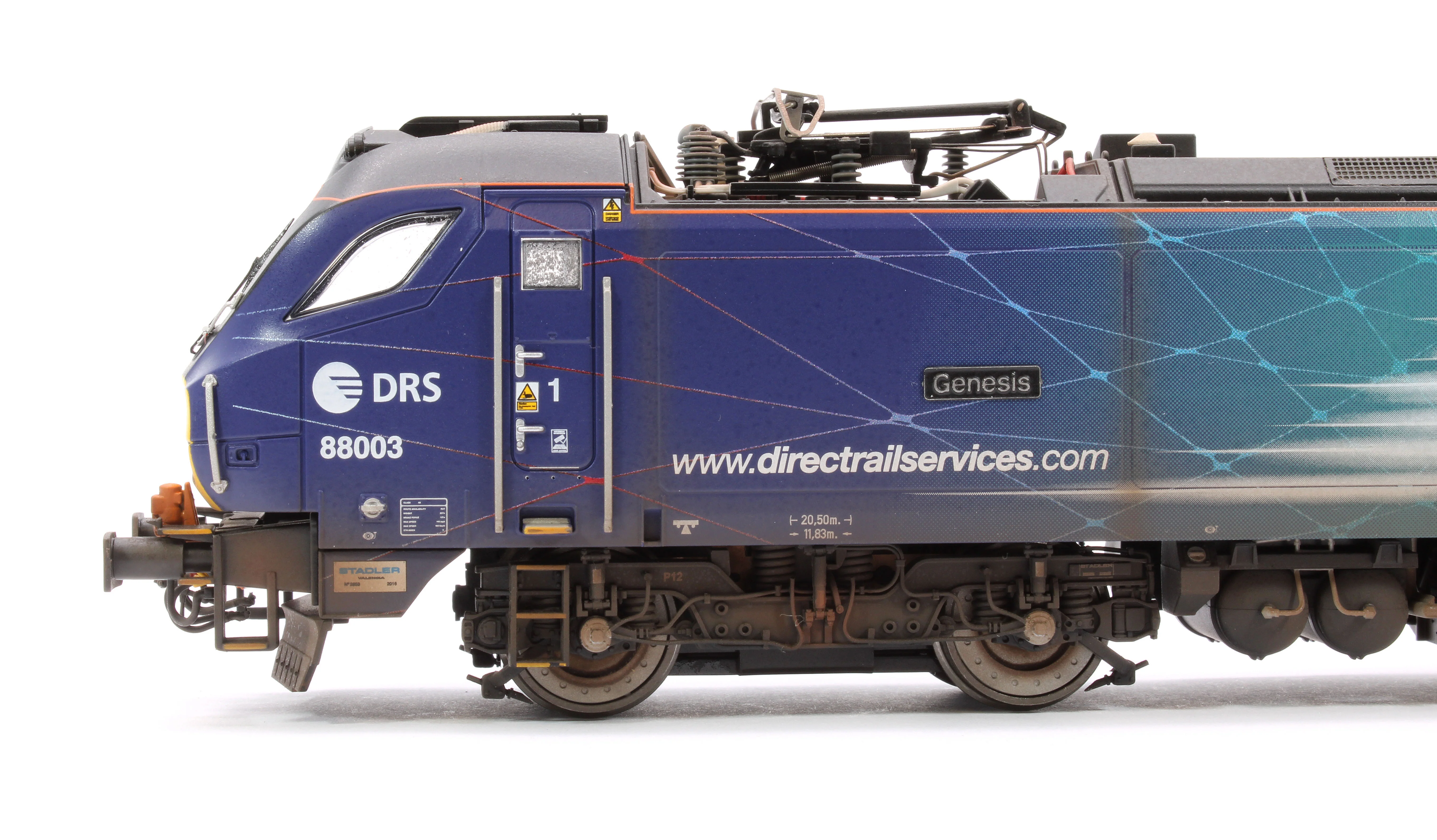 Highly Detailed Premium Weathered Class 88 'Genesis' 88003 DRS Electro-Diesel Locomotive (DCC Sound & Working Pantograph) - Image 7